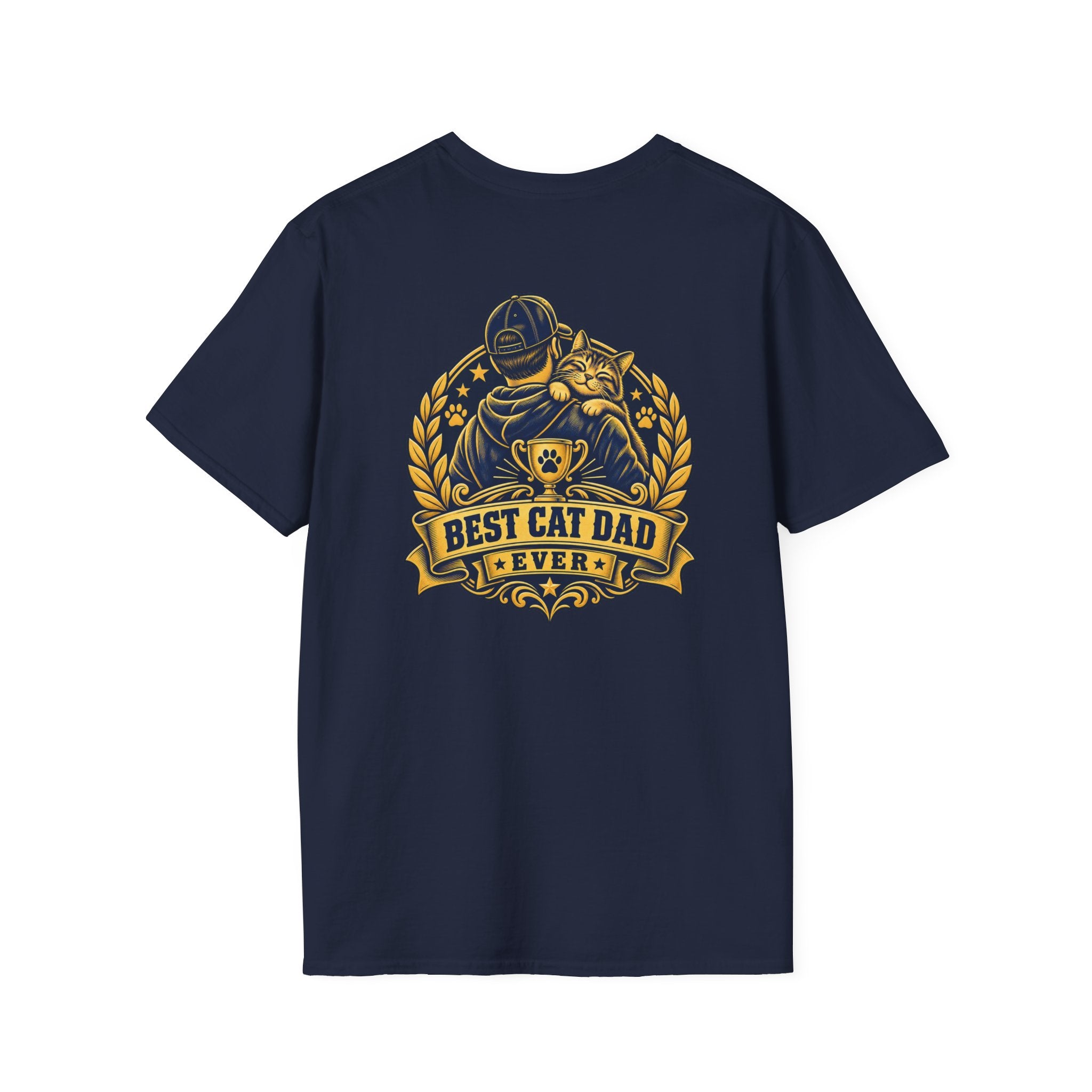 Best Cat Dad Ever Shirt Vintage Trophy Badge Cat Lover Graphic Tee Dark Humor Tee Unique Gift Funny Tshirt