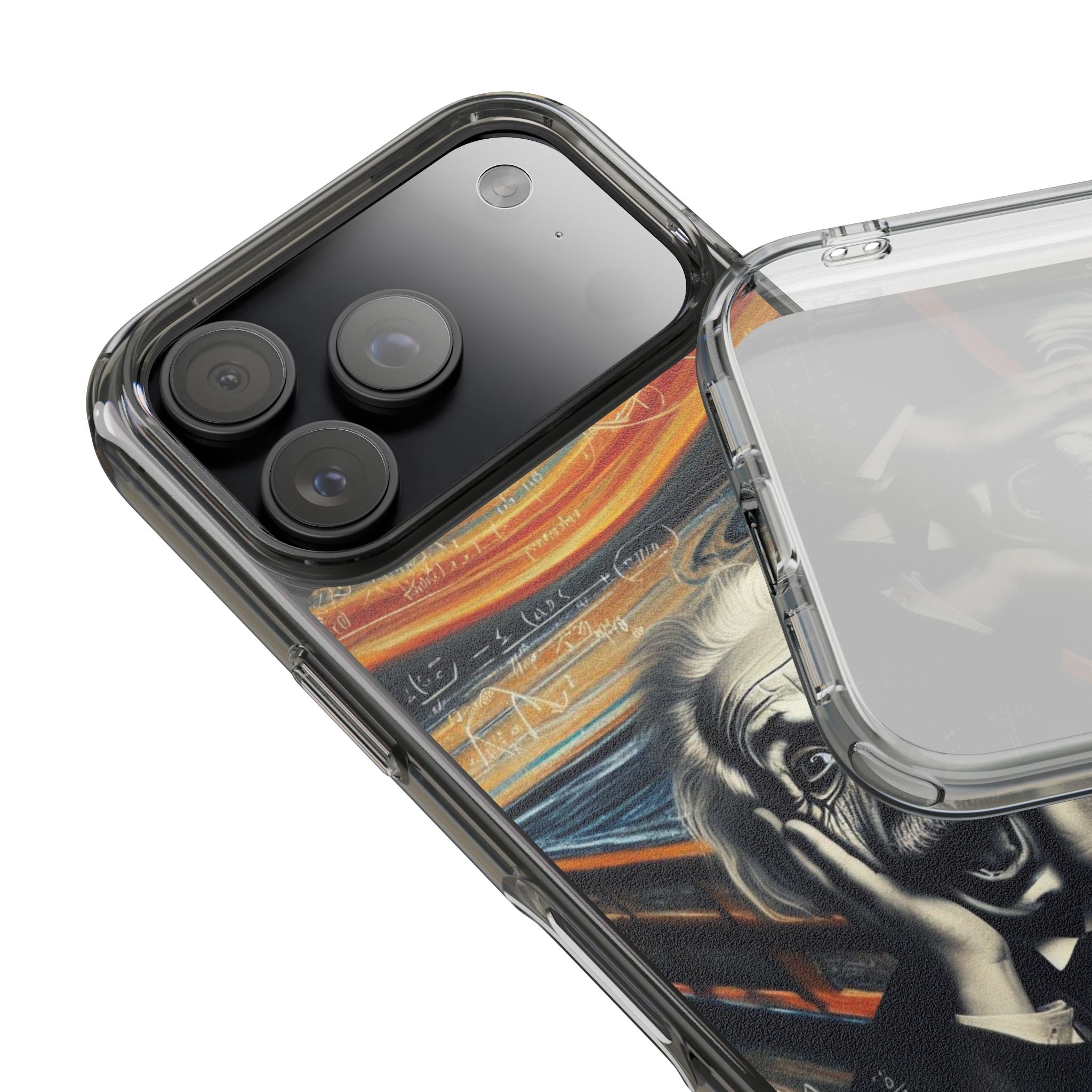 Funny Einstein Clear Phone Cases Edvard Munch Scream Unique iPhone Samsung Cases
