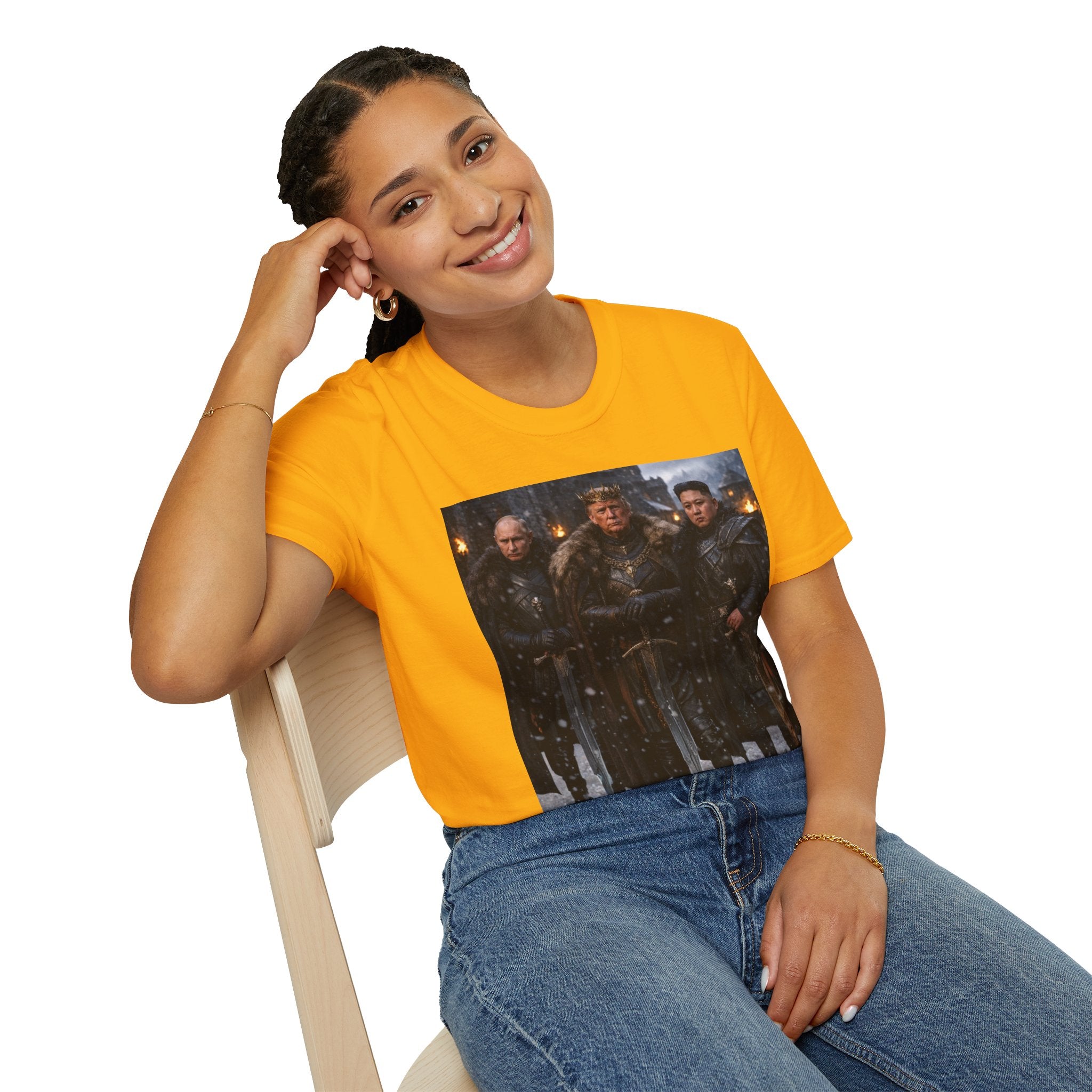 Funny Trump Putin Kim Jong Unique T-Shirt Artwork Throne Unisex Softstyle Tshirt