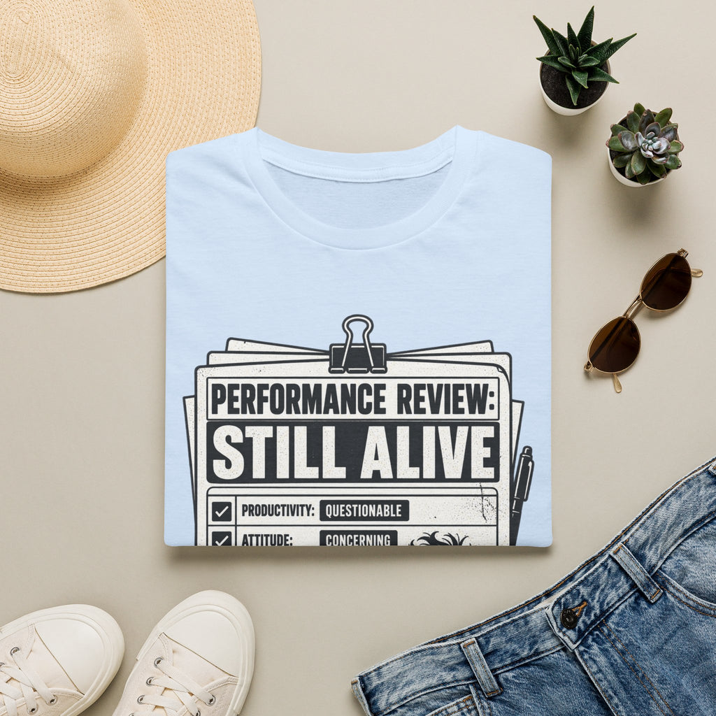 Funny Dark Humor Tshirt — Funny Office Tshirt Dark Humor Graphic Tee Unique Coworker Gift STILL ALIVE Shirt