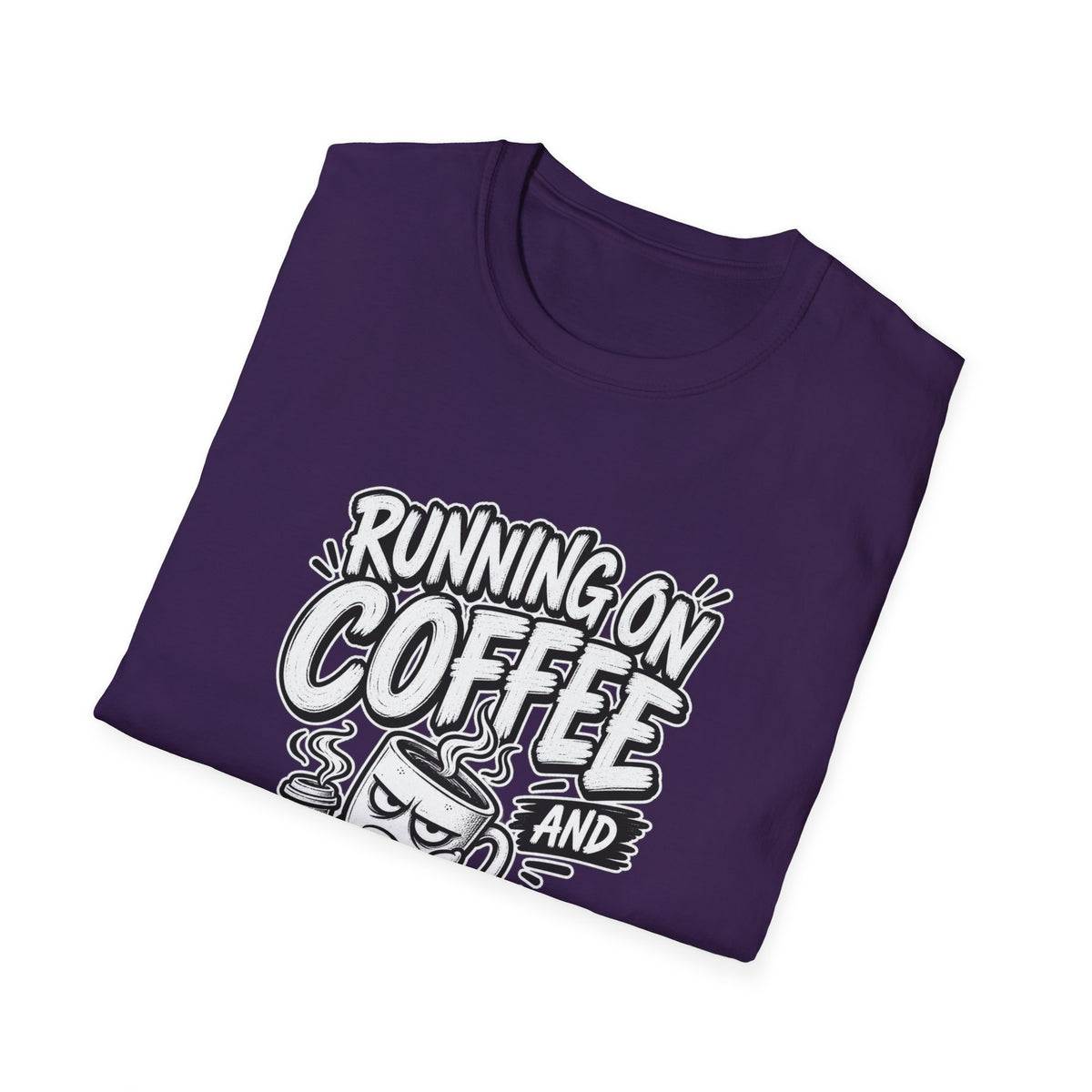 Funny Dark Humor Tshirt — Funny Office Tshirt Dark Humor Graphic Tee Unique Coworker Gift  RUNNING ON COFFEE AND PASSIVE AGGRESSION Shirt