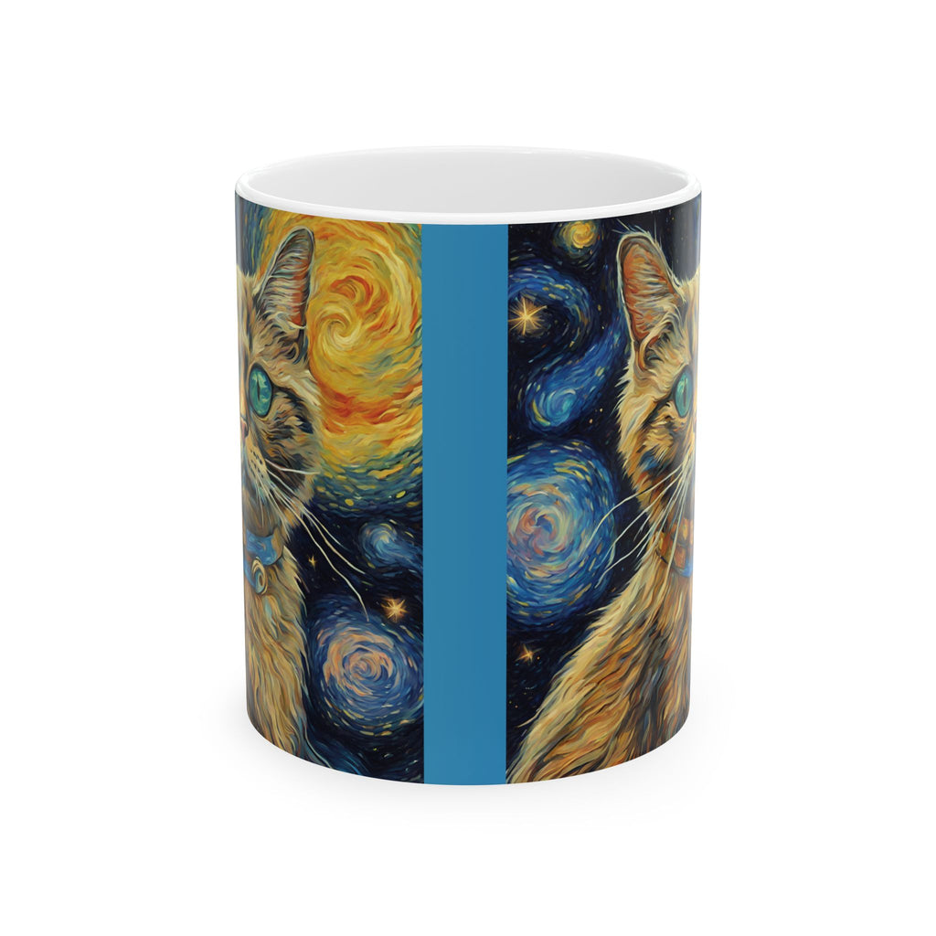 Cat For Mom Lover Van Gogh Art Funny Coffee Tea Ceramic Mug Office Work Cup Gift