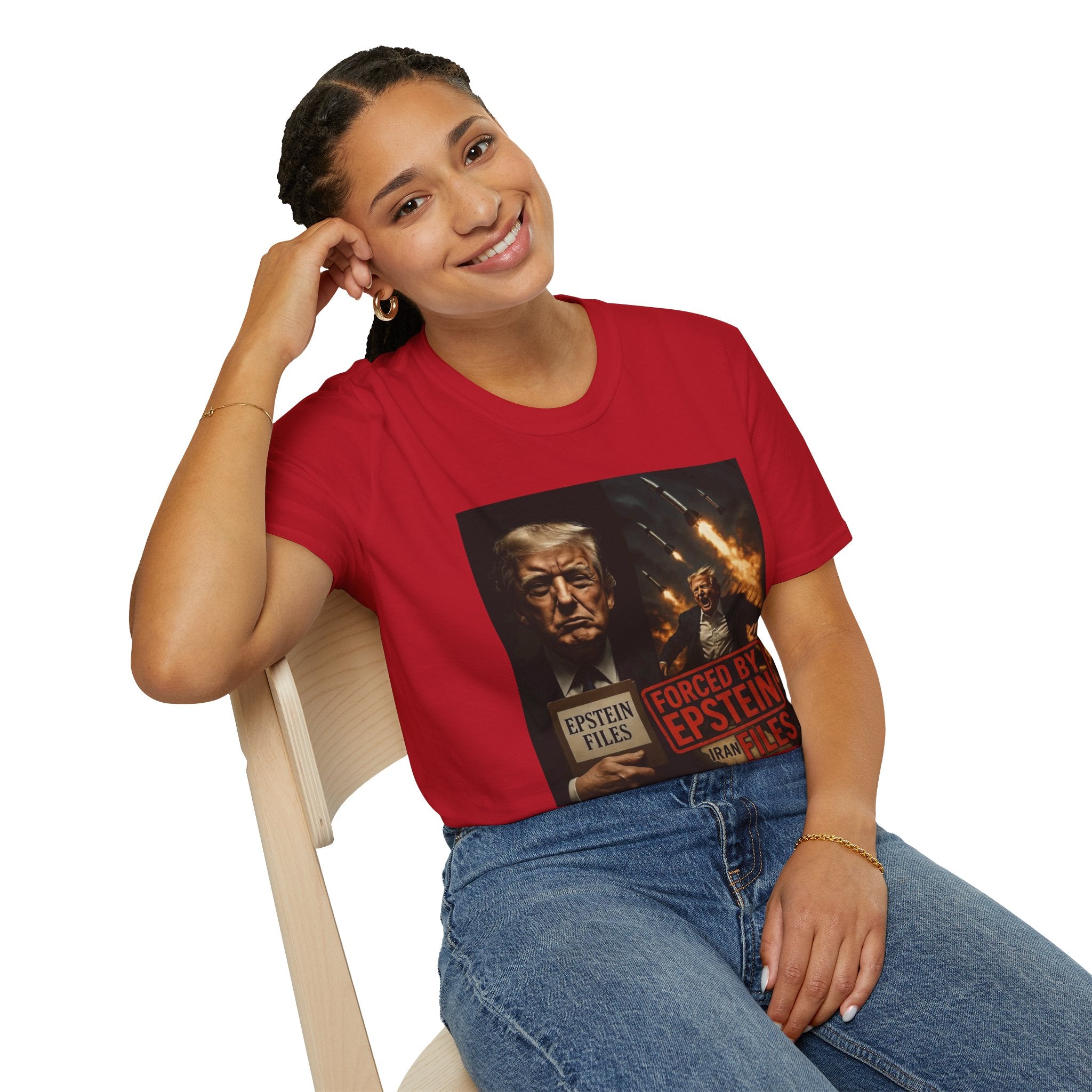 Funny Trump-Epstein T-Shirt Conspiracy Theory Unique Unisex Softstyle Tshirt