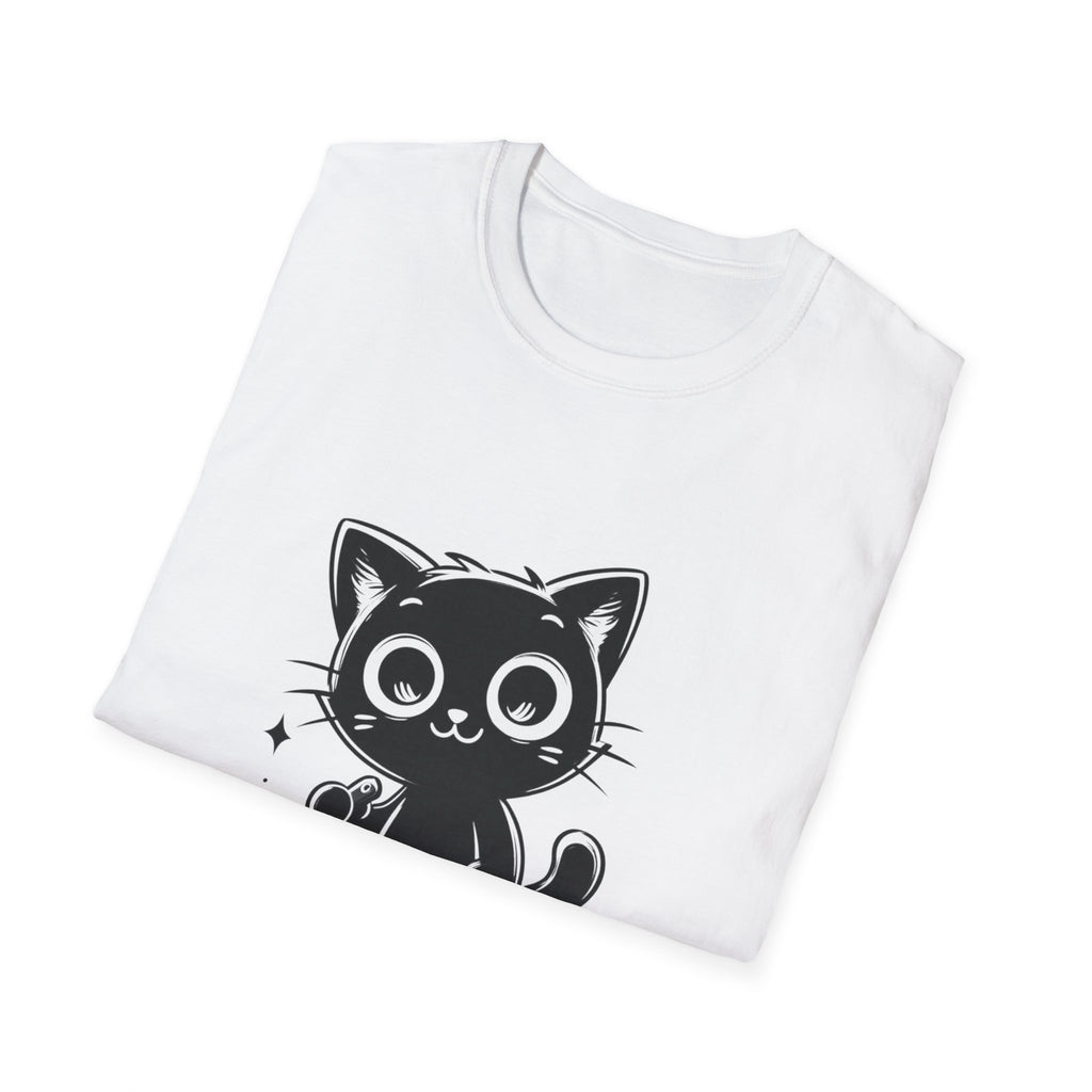 Women's and Men's Funny Cat T-shirt you saw nothing cat with bloody knife Halloween tee Soft Unisex Tshirt Gift for Her