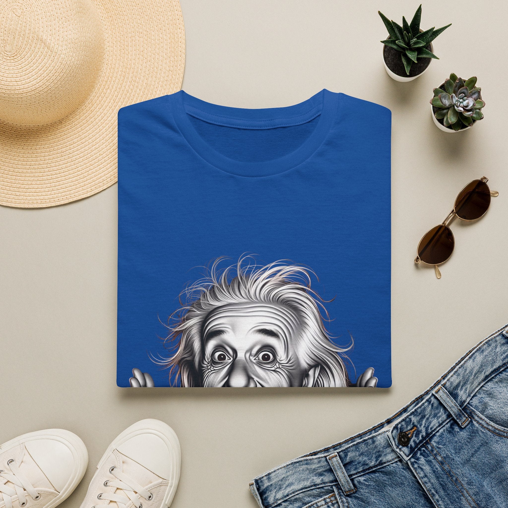 Funny Albert Einstein Print T-Shirt Unisex Softstyle T-Shirt Cotton Unique Gift