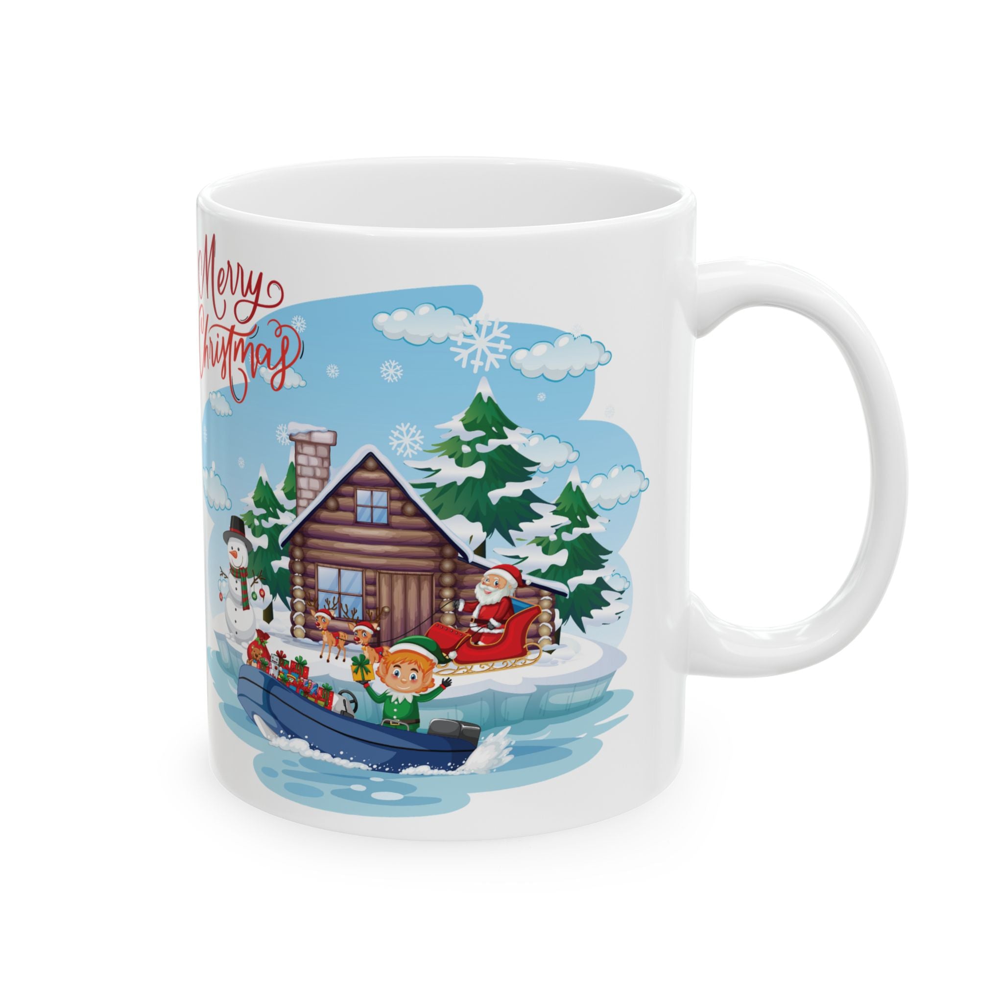 Christmas Mug Funny Santa Claus Mug Unique Snowman Cute Coffee Cup Tea Gift Kids 11oz