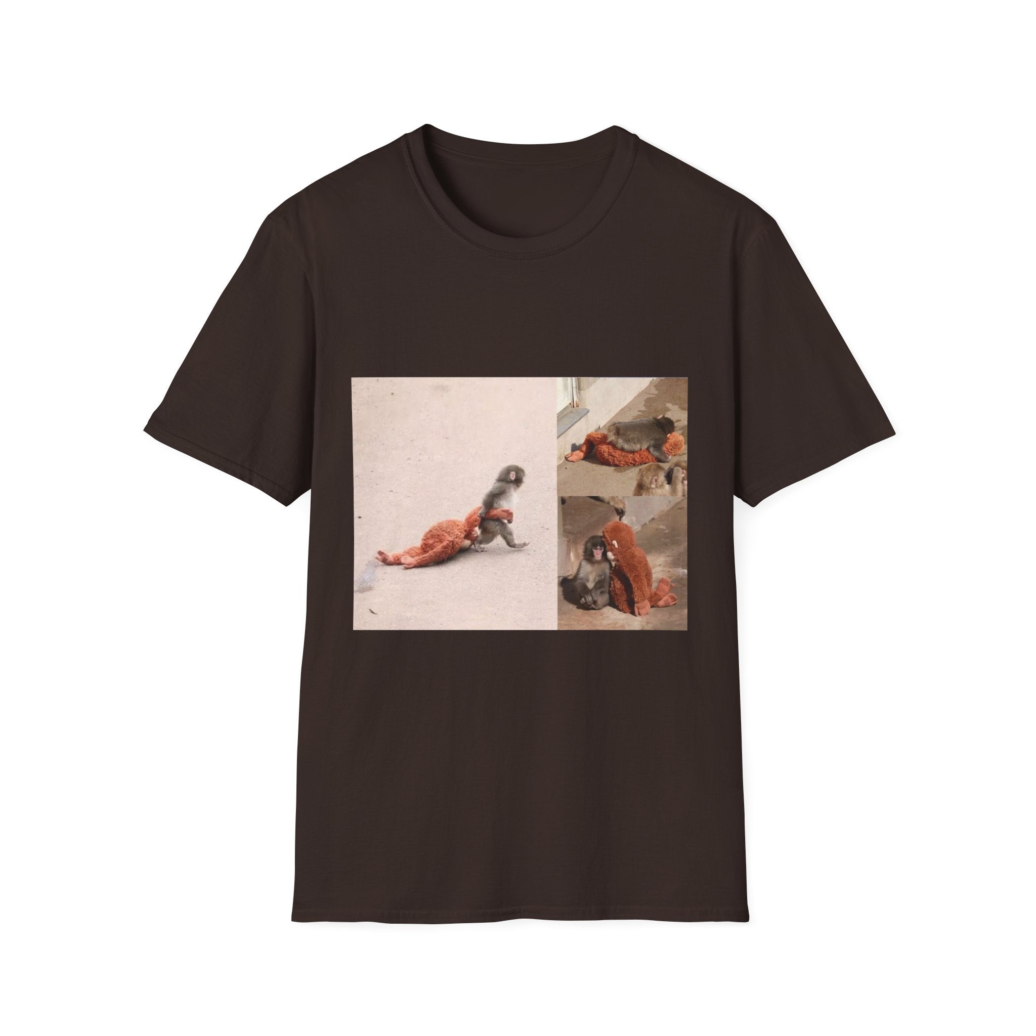 Funny Punch Monkey Viral Animal Tshirt Cute Trendy Unisex Softstyle T-Shirt Gift