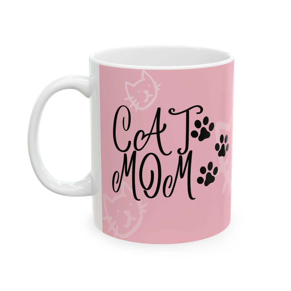 Cat Mom For Lover Funny Coffee Tea Ceramic Mug Office Work Cup Gift Cute Pet Mug