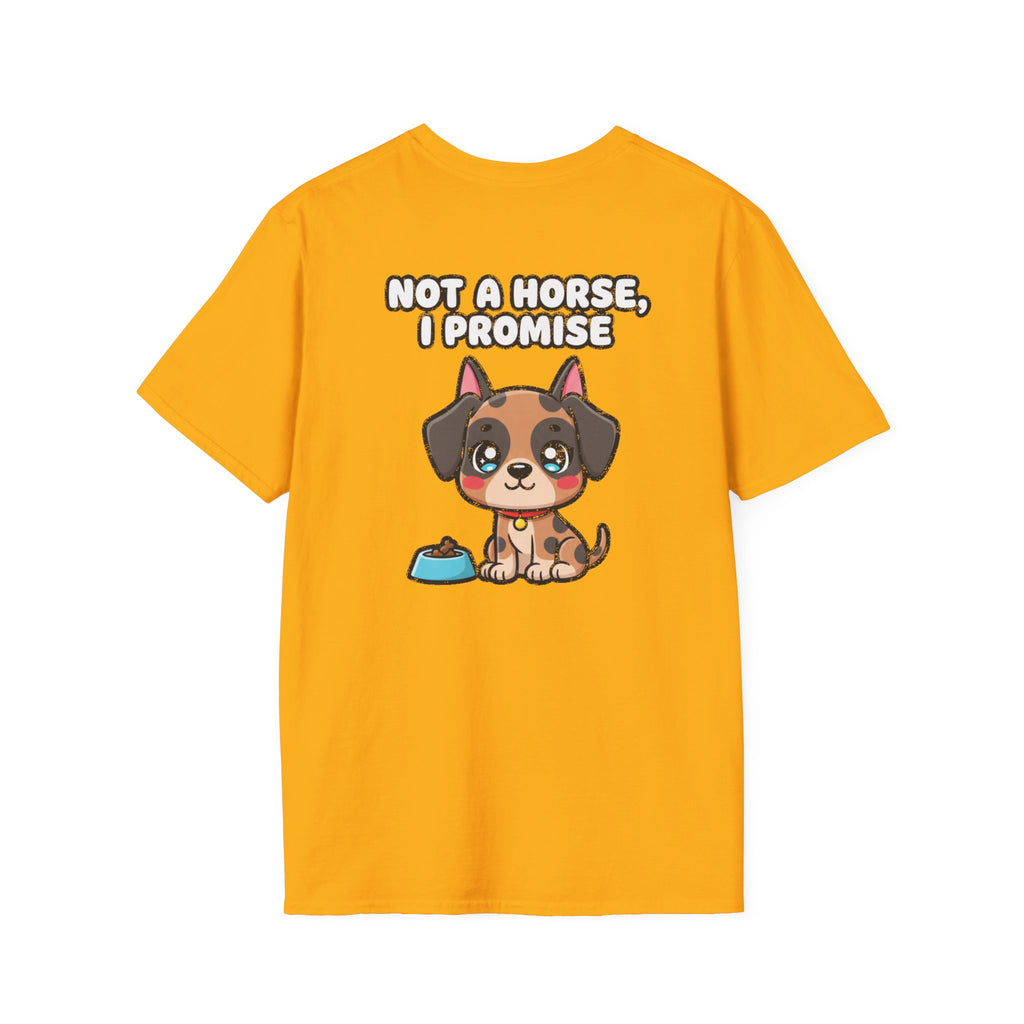 Cute Great Dane Shirt Not A Horse, I Promise Funny Dog Lover Unisex Softstyle Tee Gift