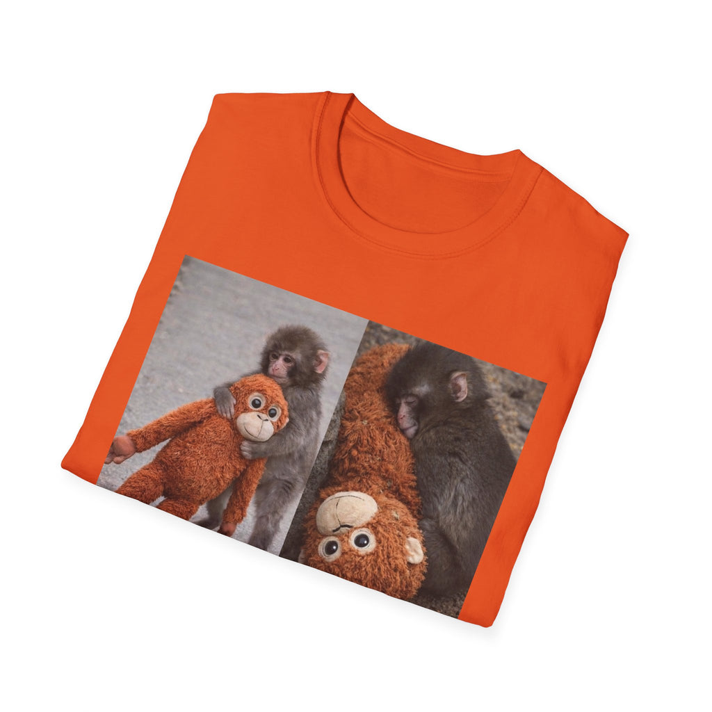 Funny Punch Monkey Viral Animal Tshirt Cute Trendy Unisex Softstyle T-Shirt Gift
