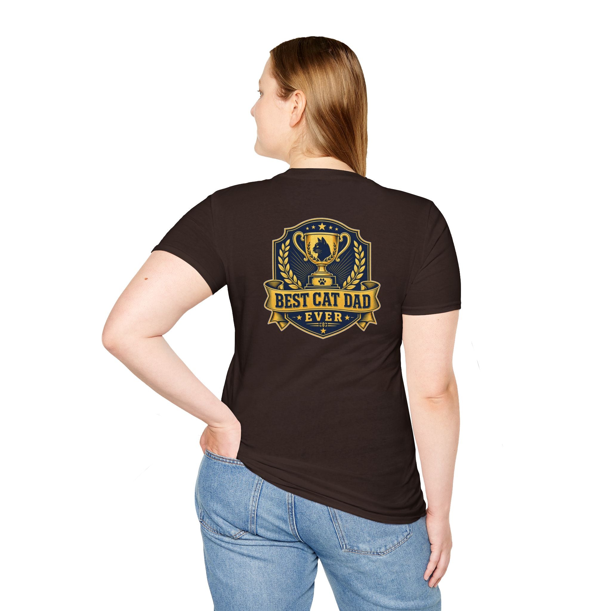 Best Cat Dad Ever Shirt Vintage Trophy Badge Cat Lover Graphic Tee Dark Humor Tee Unique Gift Funny Tshirt