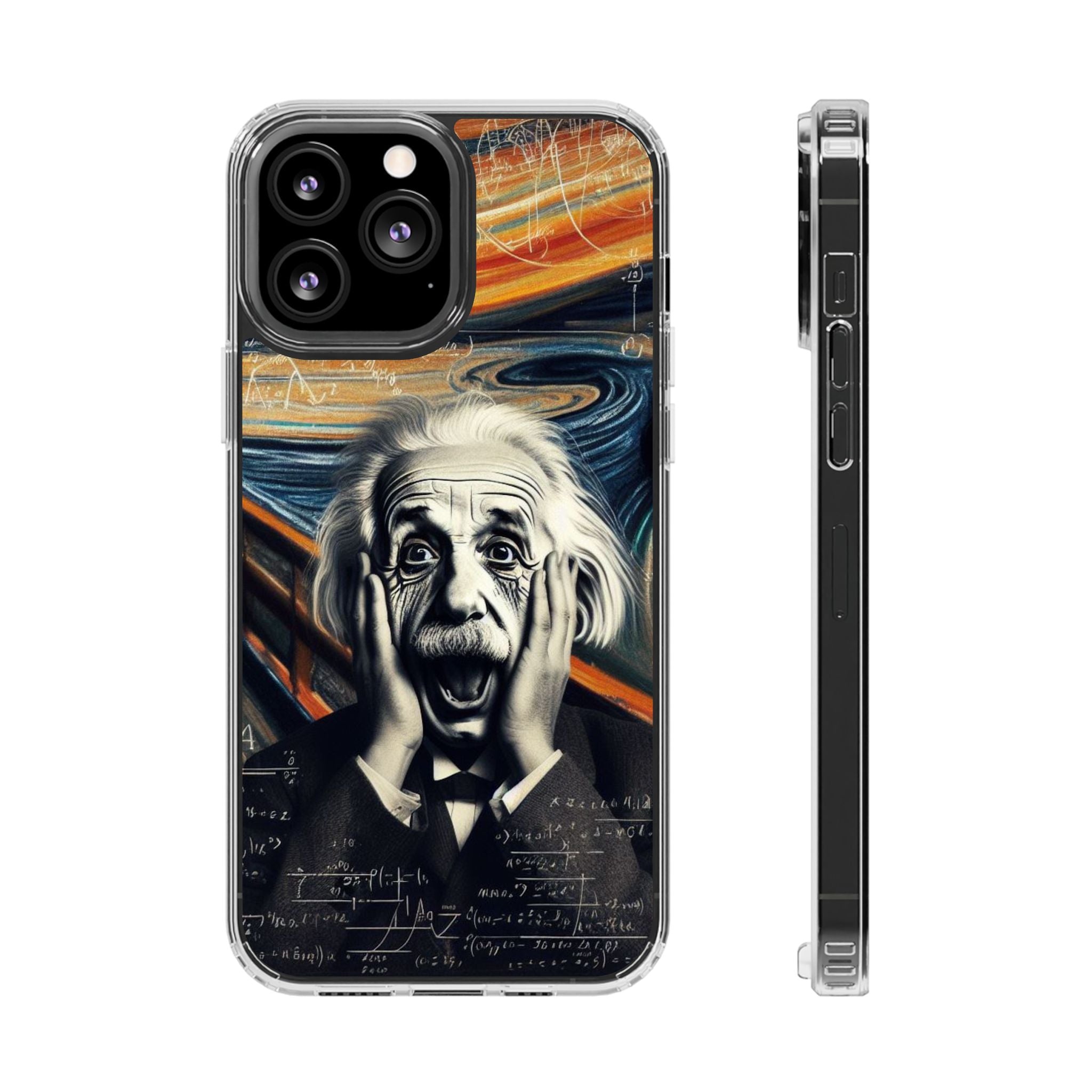Funny Einstein Clear Phone Cases Edvard Munch Scream Unique iPhone Samsung Cases