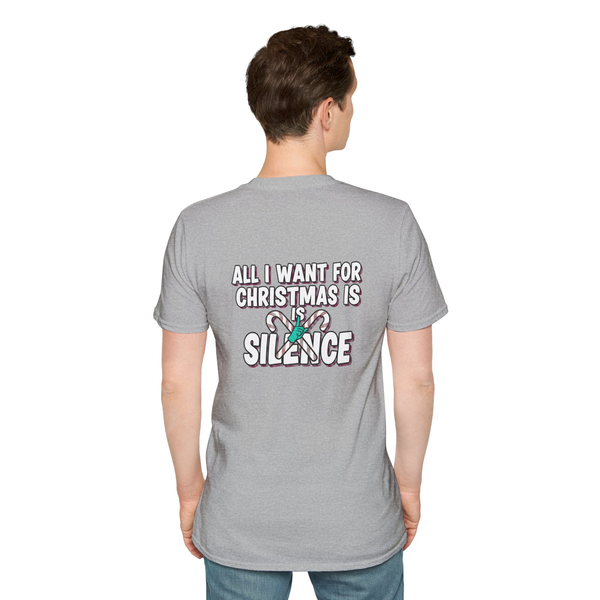 Dark Humor Christmas Shirt All I Want For Christmas Is Silence Funny Sarcastic Unisex Softstyle Tee Adult Christmas Gift