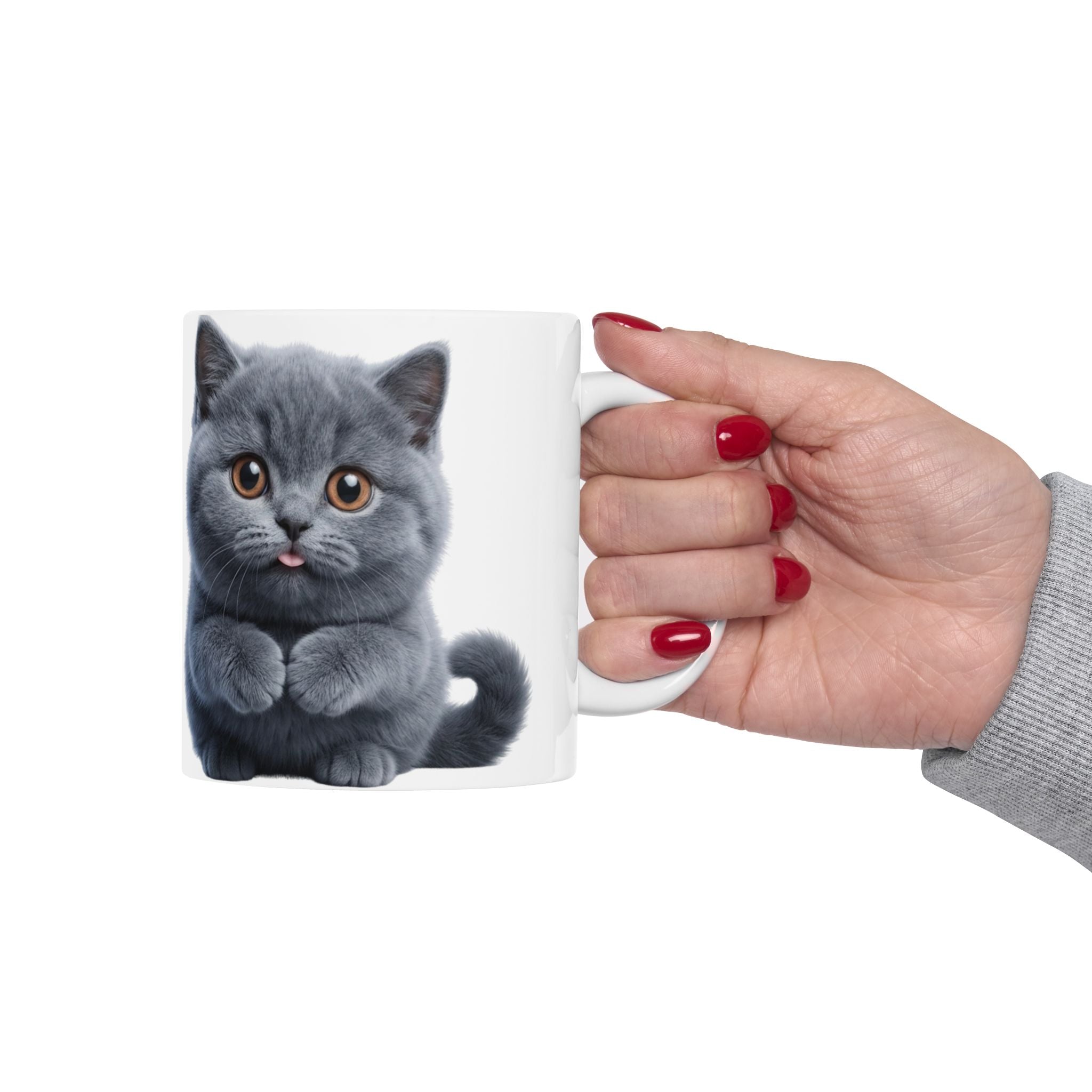 Funny British Shorthair Cat Mug Cute Detective Cat Coffee Cup Lover Gift Ceramic Mug 11oz 15oz
