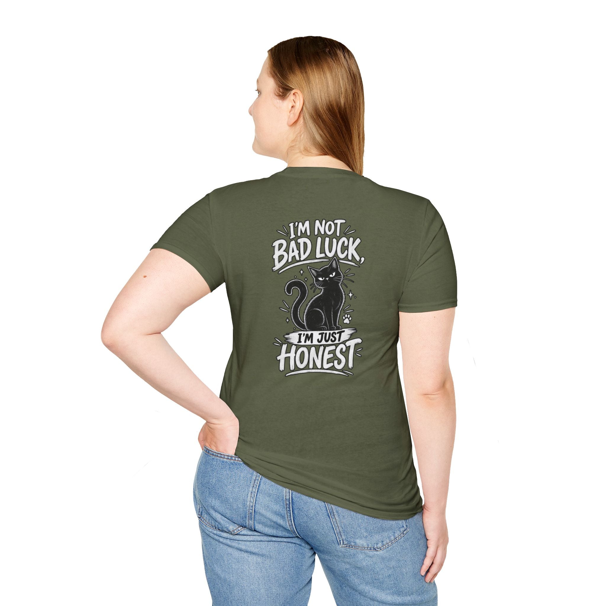Black Cat Shirt I'm Not Bad Luck I'm Just Honest Dark Humor Tee Unique Gift Black Cat T shirt
