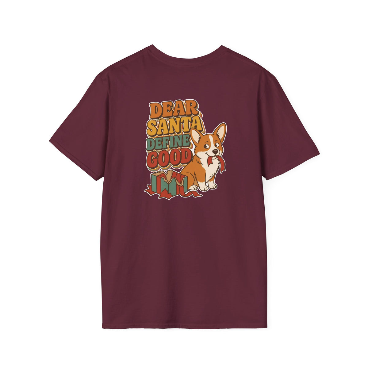 Retro Christmas Dog T-Shirt Dear Santa Define Good Vintage Dog Lover Shirt Unisex Softstyle Tee Christmas Gift