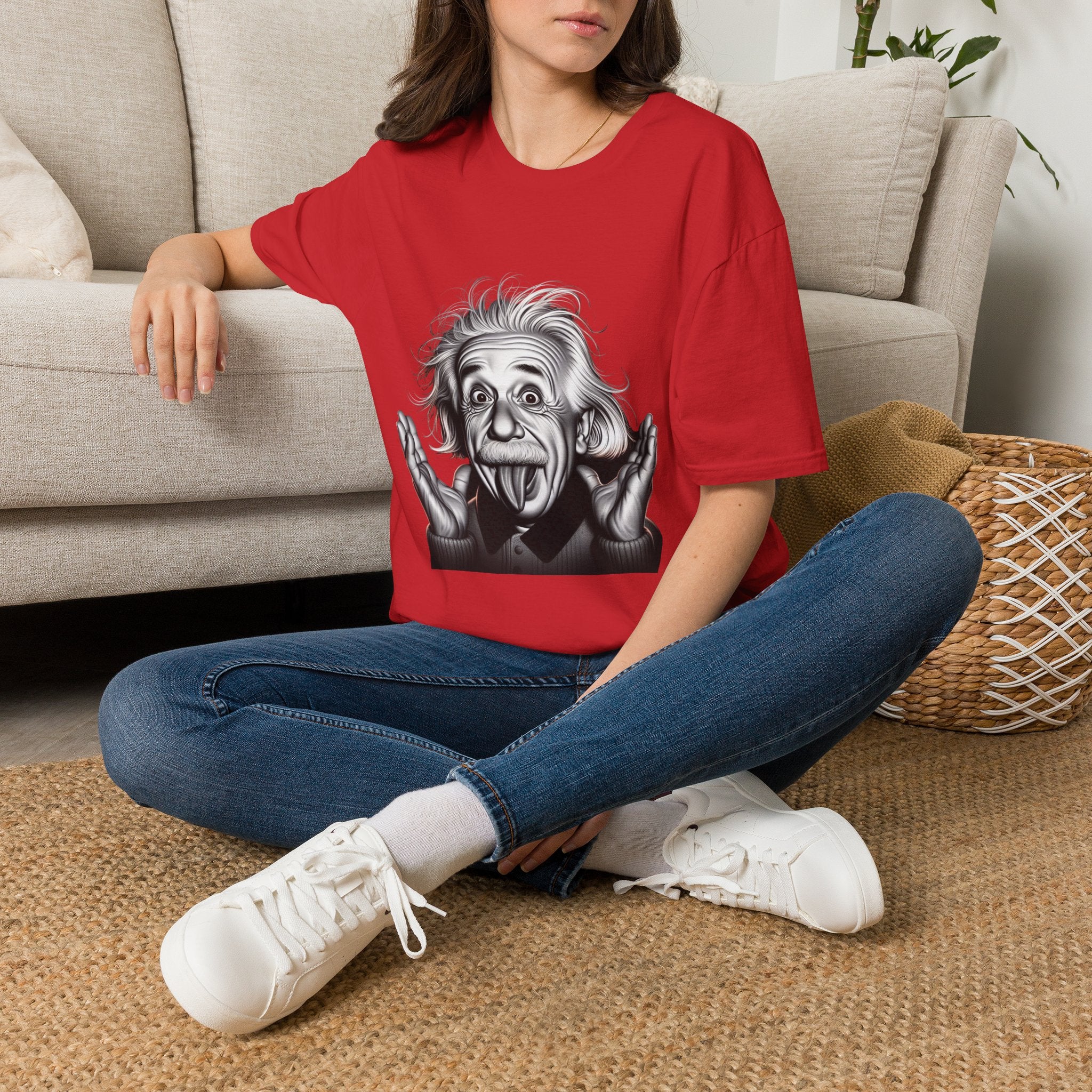 Funny Albert Einstein Print T-Shirt Unisex Softstyle T-Shirt Cotton Unique Gift