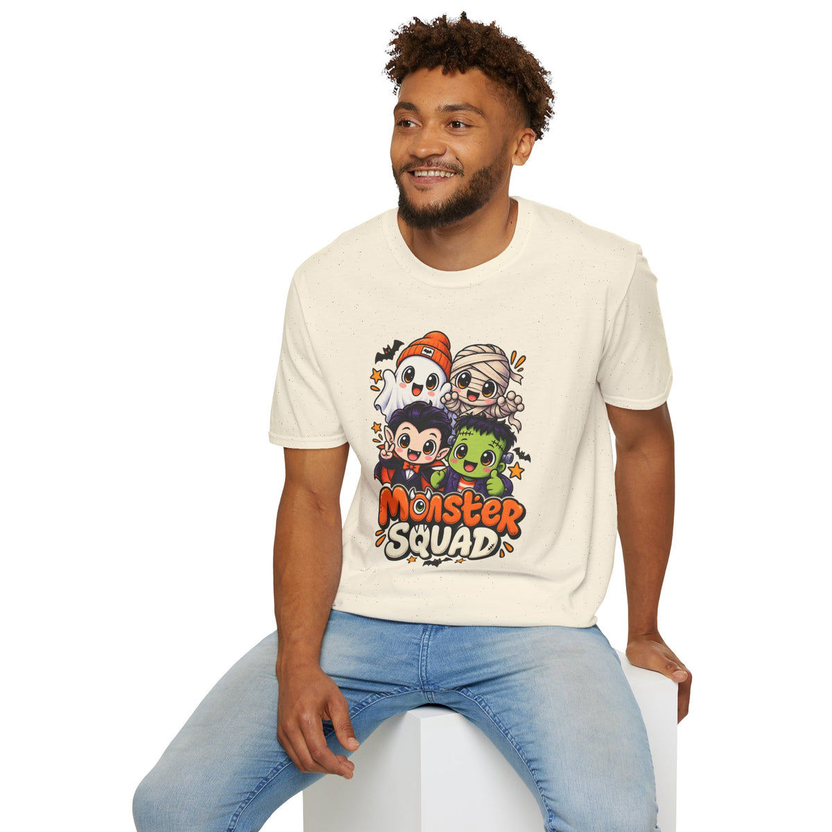 Funny Monster Squad Shirt | Cute Kawaii Halloween Tee | Ghost Mummy Vampire Frankenstein Graphic T-Shirt