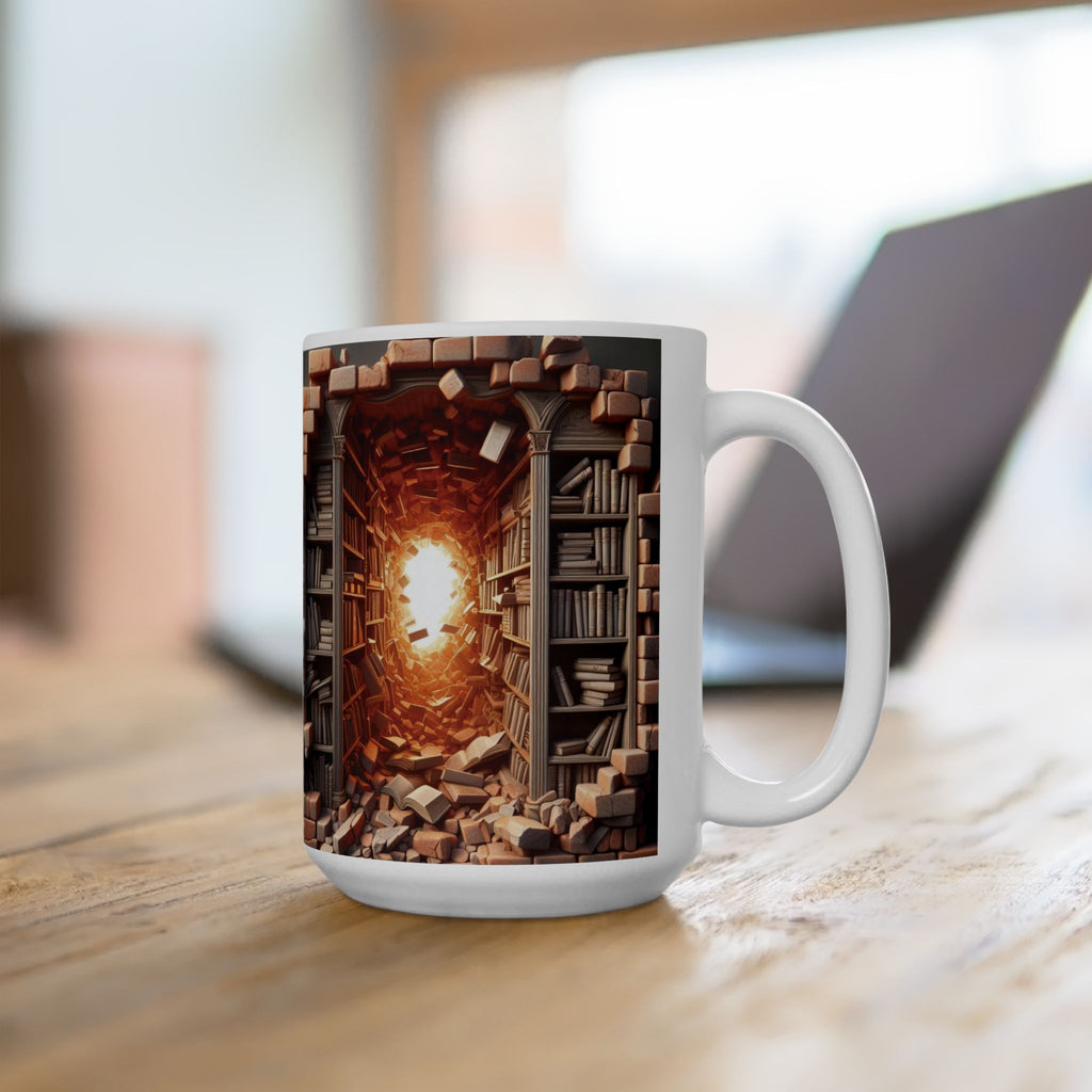 3D Bookshelf Mug Library Book Mugs Funny Ceramic Mug Unique Gift Cup Work Office