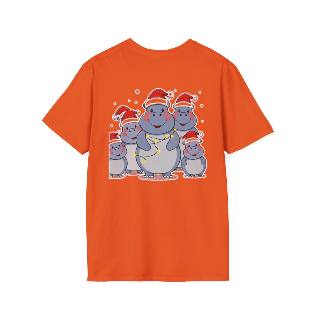 Christmas Hippos Family T-Shirt | Cute Cartoon Unique Holiday Gift Shirt