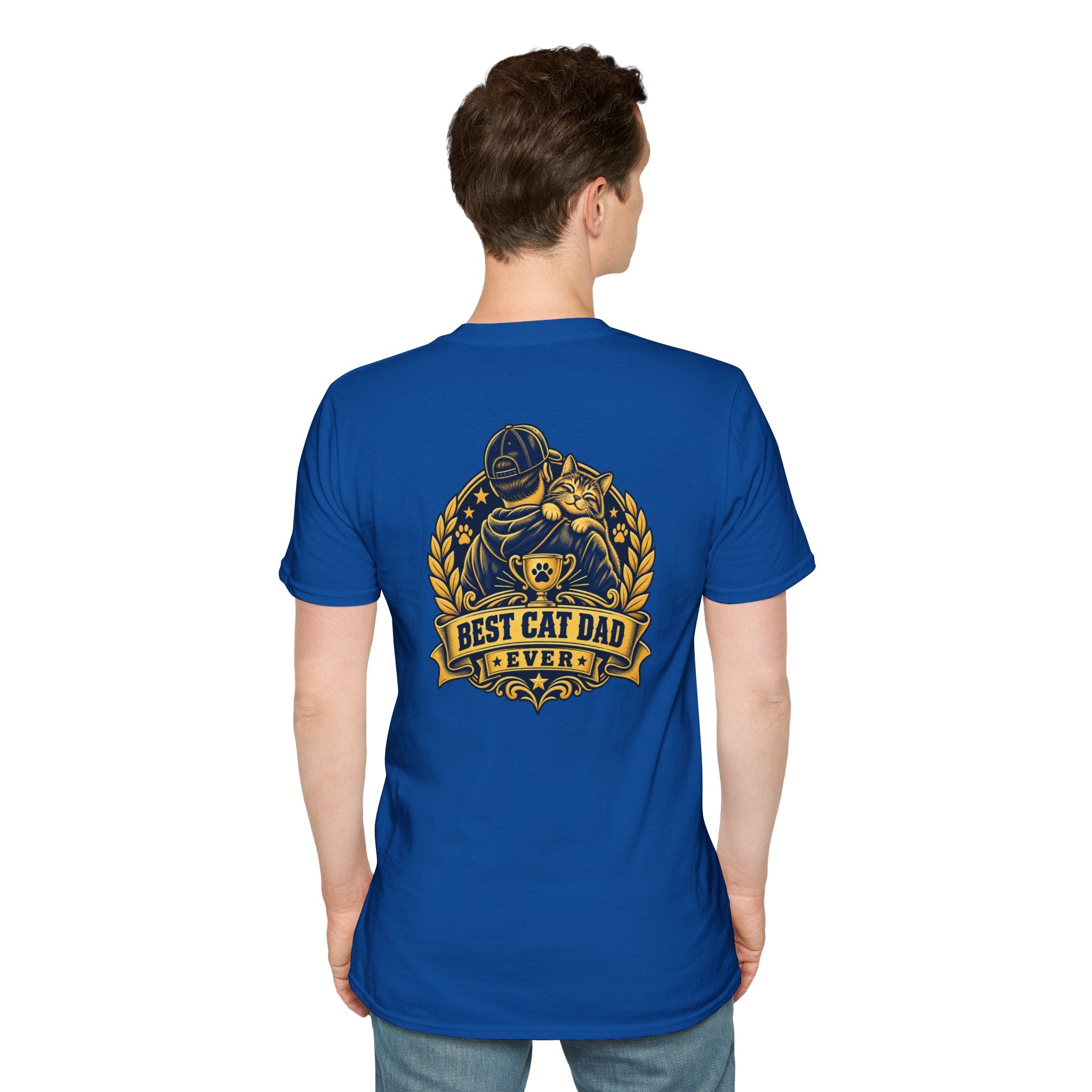 Best Cat Dad Ever Shirt Vintage Trophy Badge Cat Lover Graphic Tee Dark Humor Tee Unique Gift Funny Tshirt