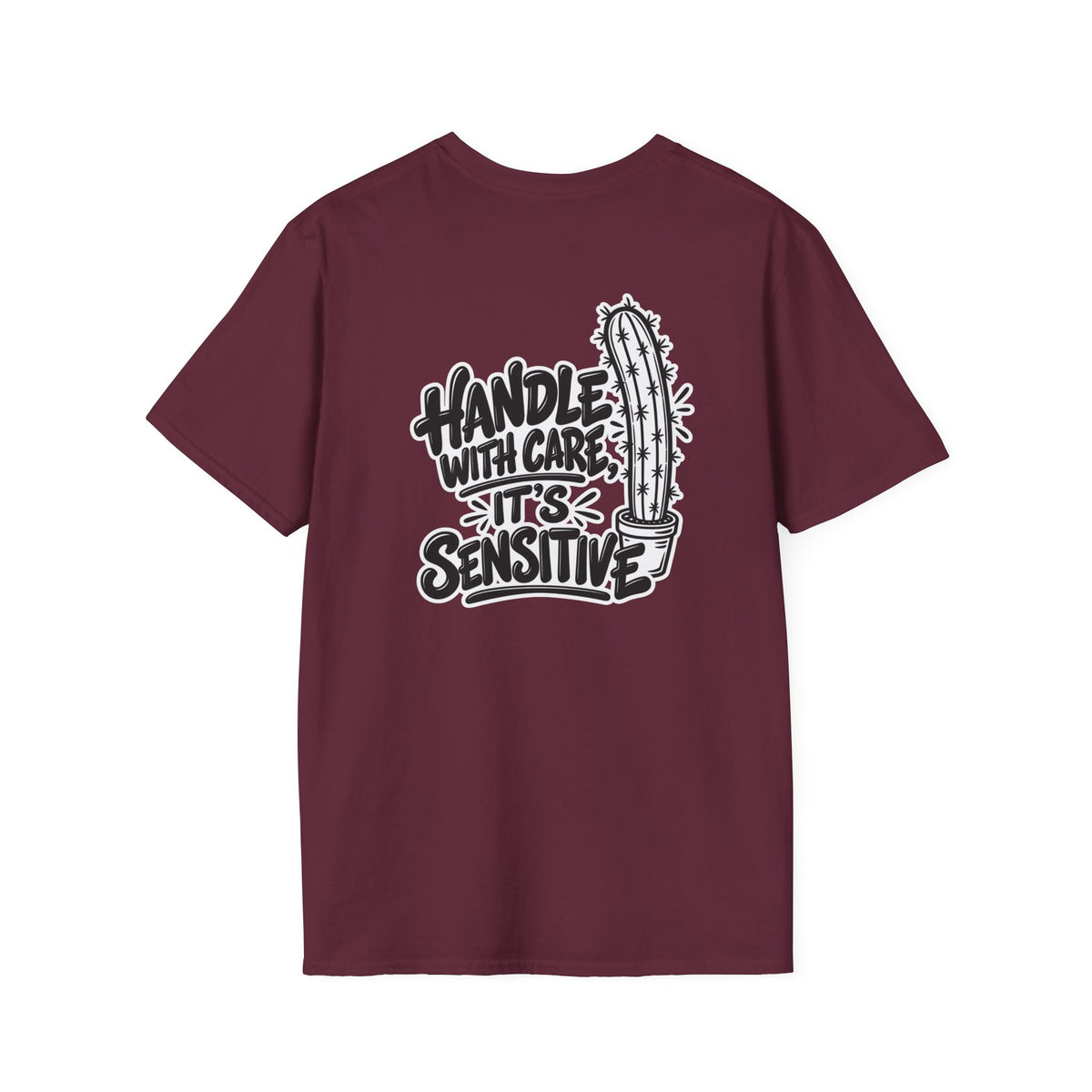 Dark Humor Funny Plant Shirt Handle With Care It's Sensitive Novelty Cactus Tshirt Tee Unique Gift