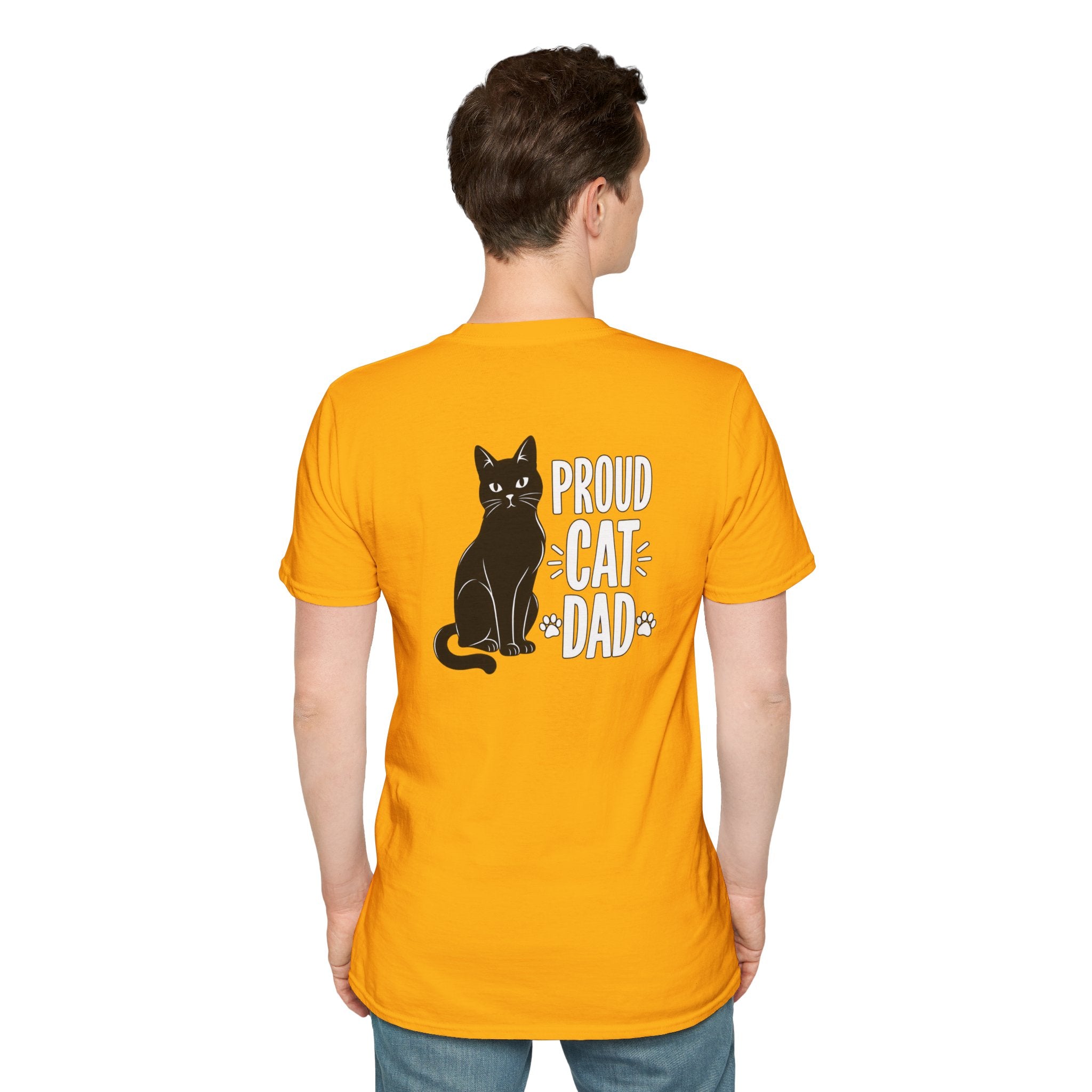 Cat Dad Shirt Proud Cat Dad Black Cat Silhouette Graphic Tee Unique Gift Funny Tshirt
