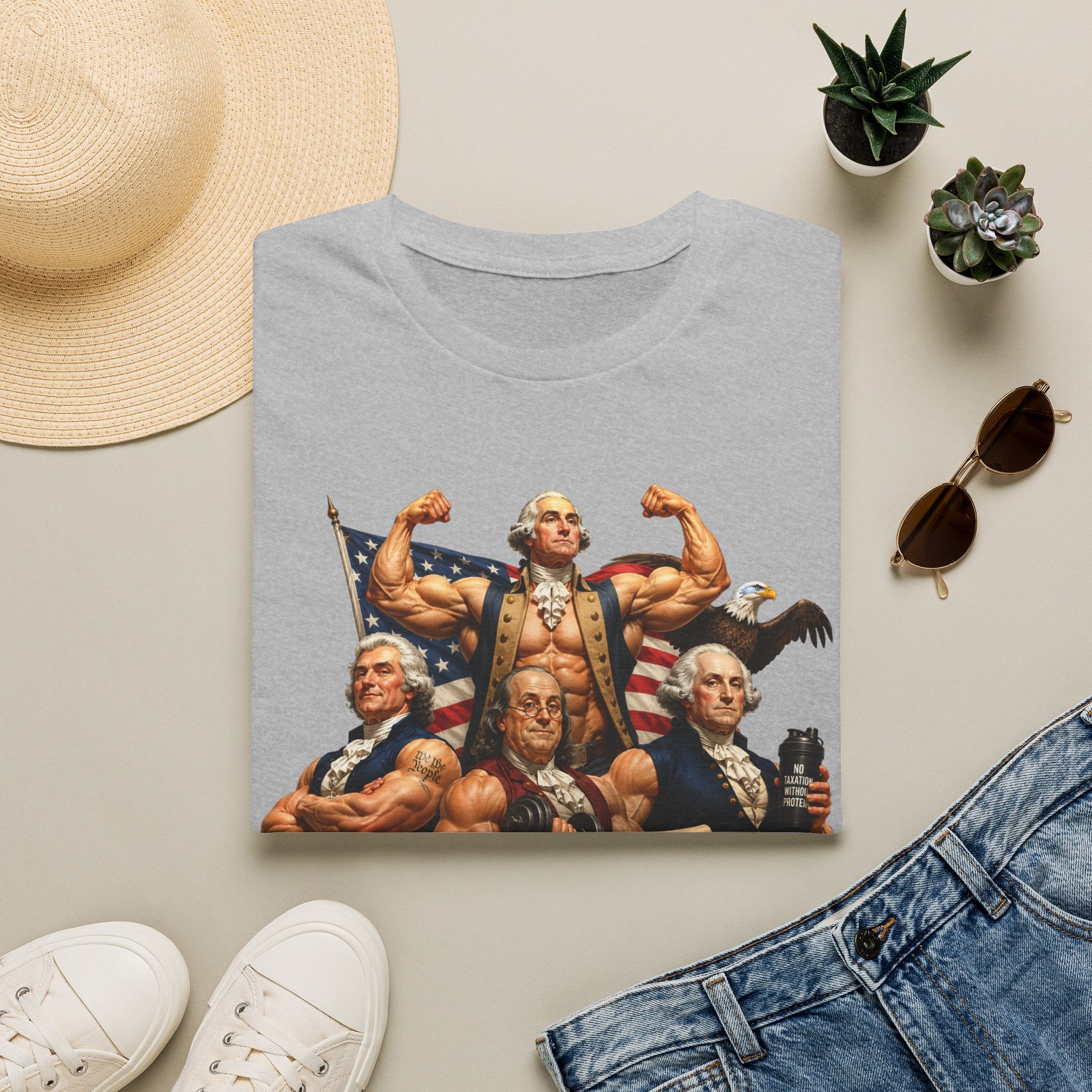 Funny USA Unisex Softstyle T-Shirt Giant Declaration Receipt Funny Patriotic T-Shirt United States of America Benjamin Franklin George Washington Tshirt
