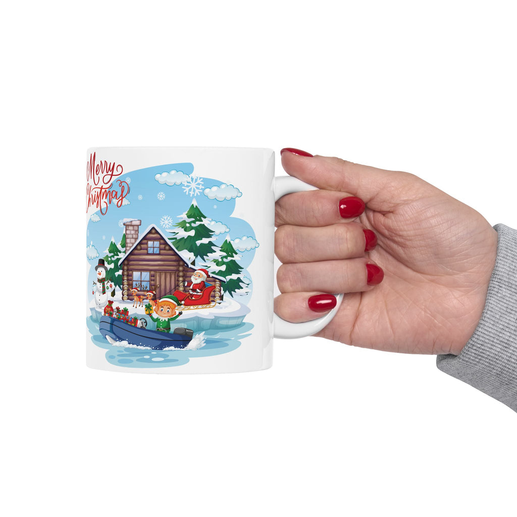 Christmas Mug Funny Santa Claus Mug Unique Snowman Cute Coffee Cup Tea Gift Kids 11oz