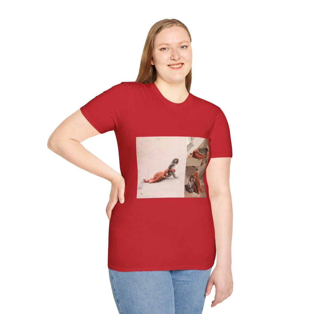 Funny Punch Monkey Viral Animal Tshirt Cute Trendy Unisex Softstyle T-Shirt Gift