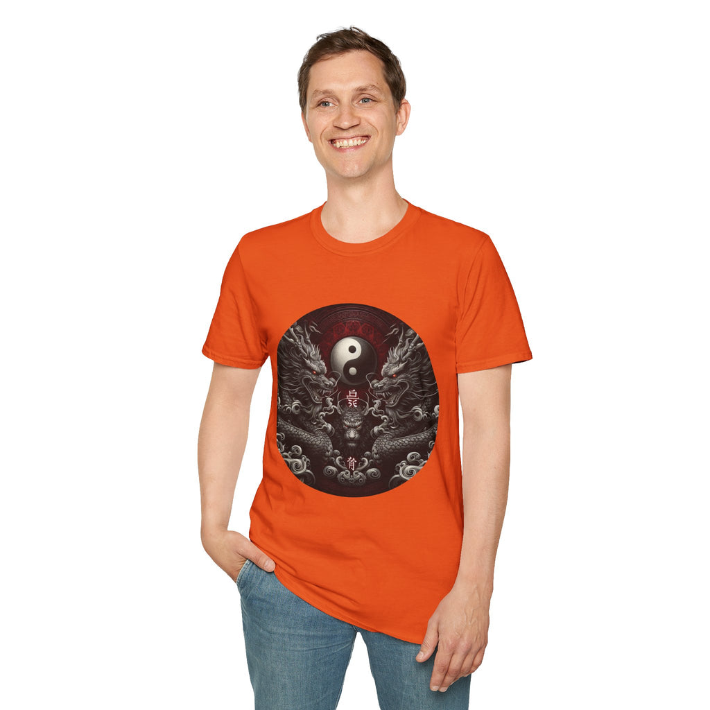Dragon T-shirt Men Women Graphic Tee Clothing Apparel Symbol Ying Yang Best Gift