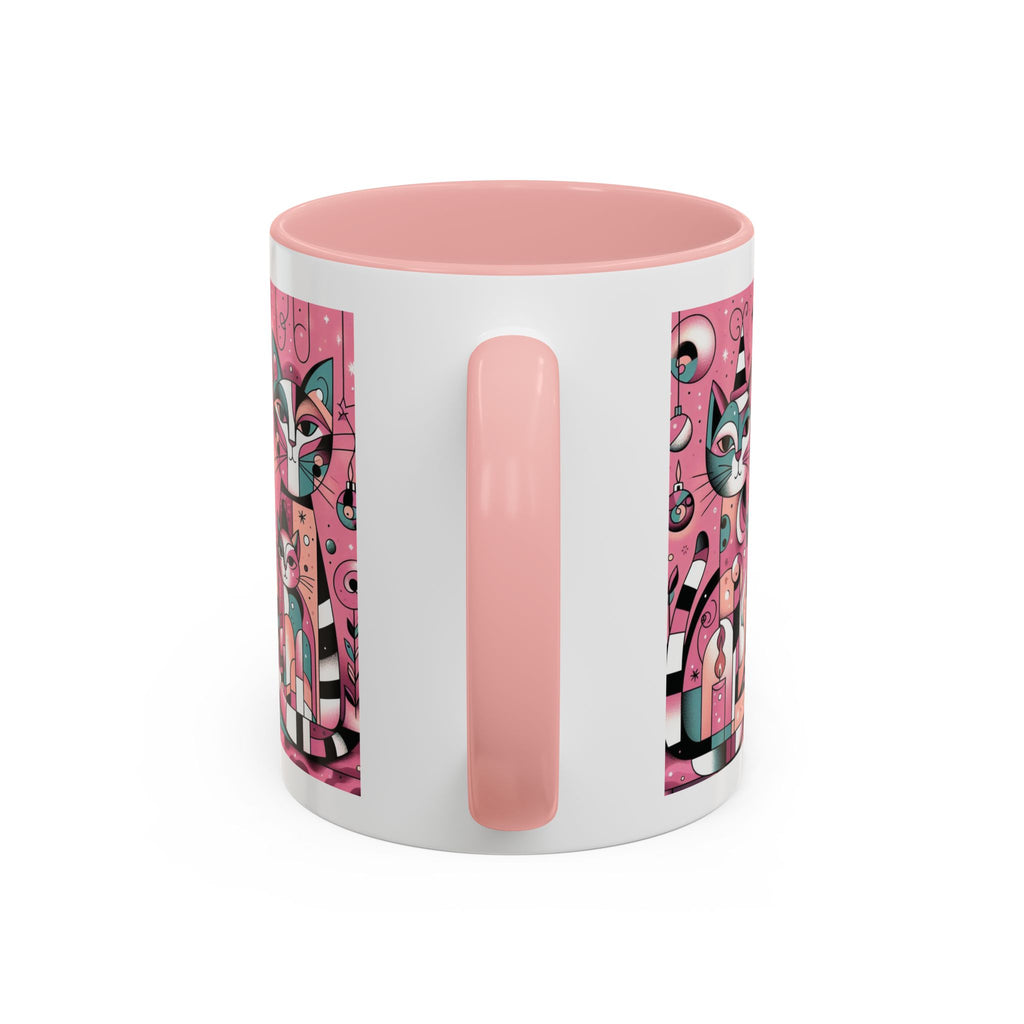 Christmas Mug Pink Cats Mug Mom Picasso Art Funny Coffee Tea Ceramic Cup Gift