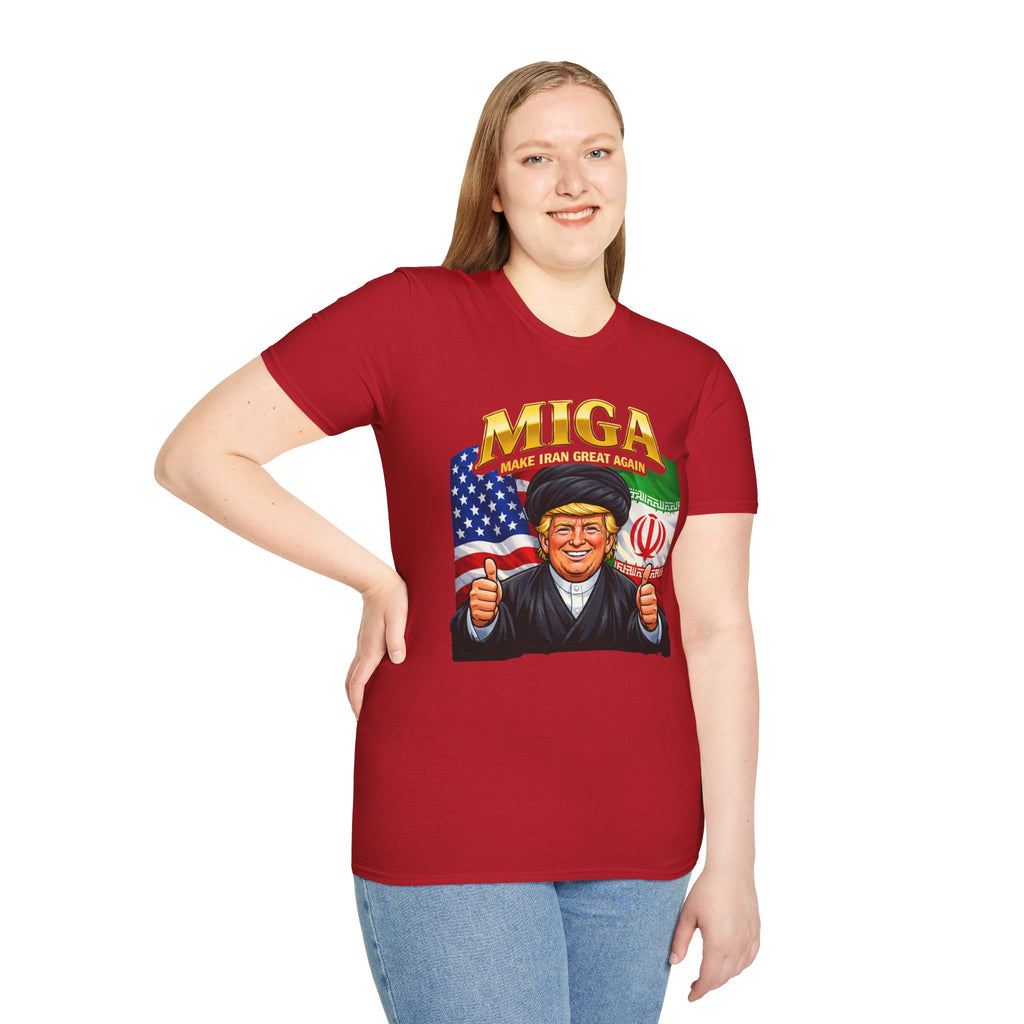 Funny Trump Iranian Flag Shirt Make Iran Great Again MIGA Softstyle T-Shirt Best