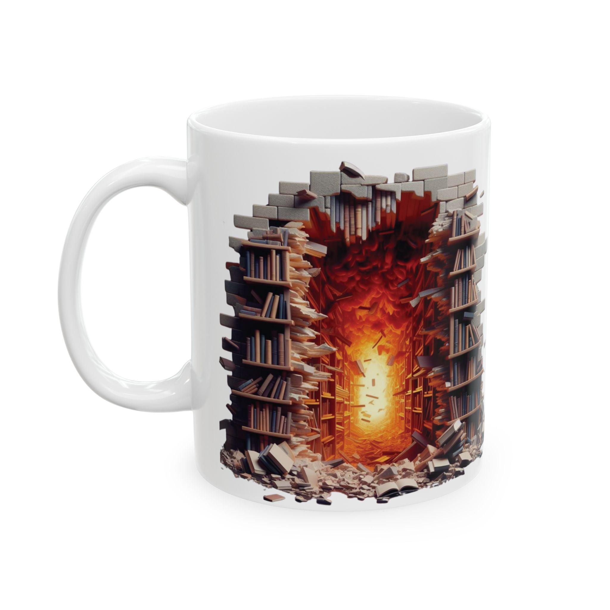 3D Bookshelf Mug-Library Book Shelf Mugs Book Lover Ceramic Mug Shelf Cup Gifts