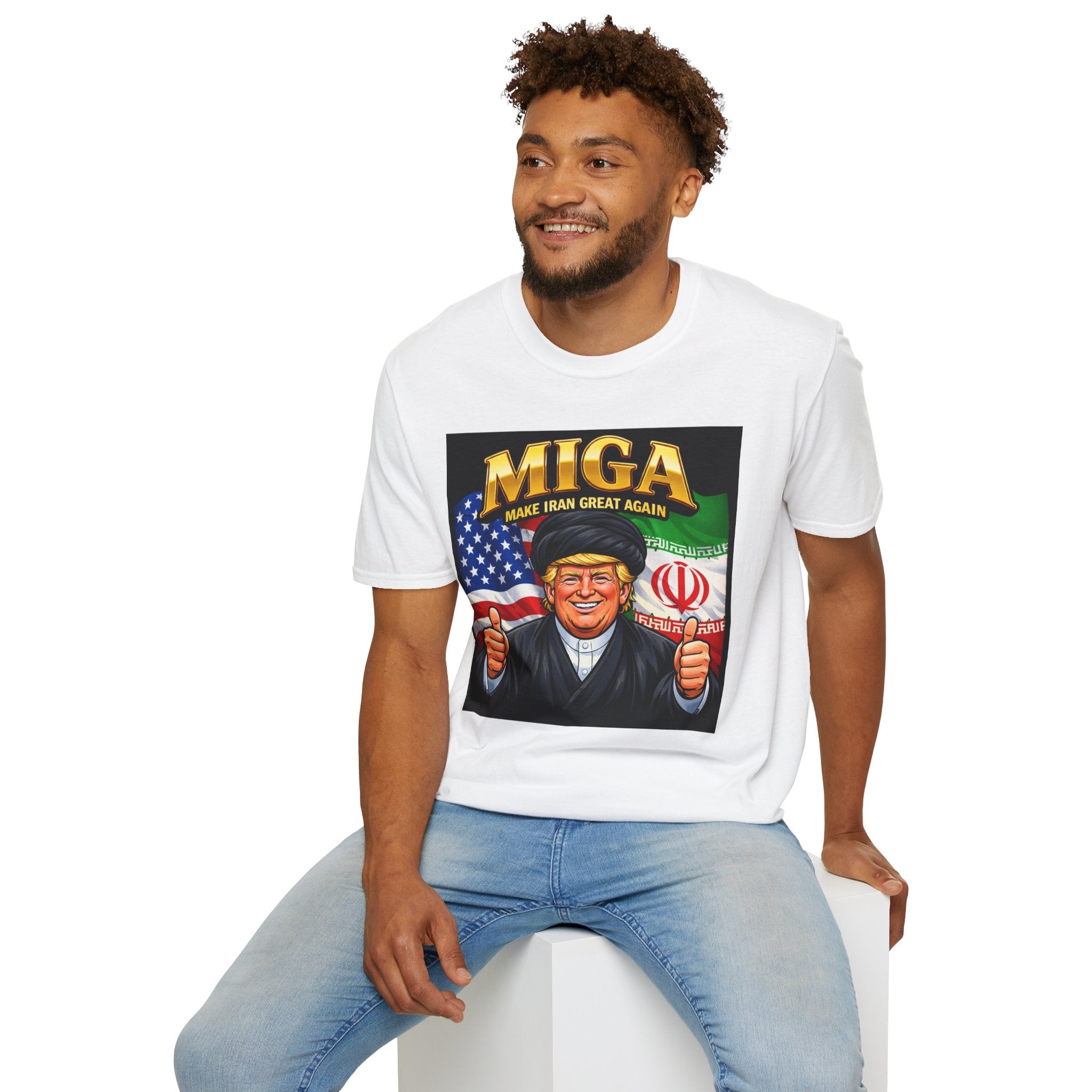 Funny Trump Iranian Flag Shirt Make Iran Great Again MIGA Softstyle T-Shirt Best