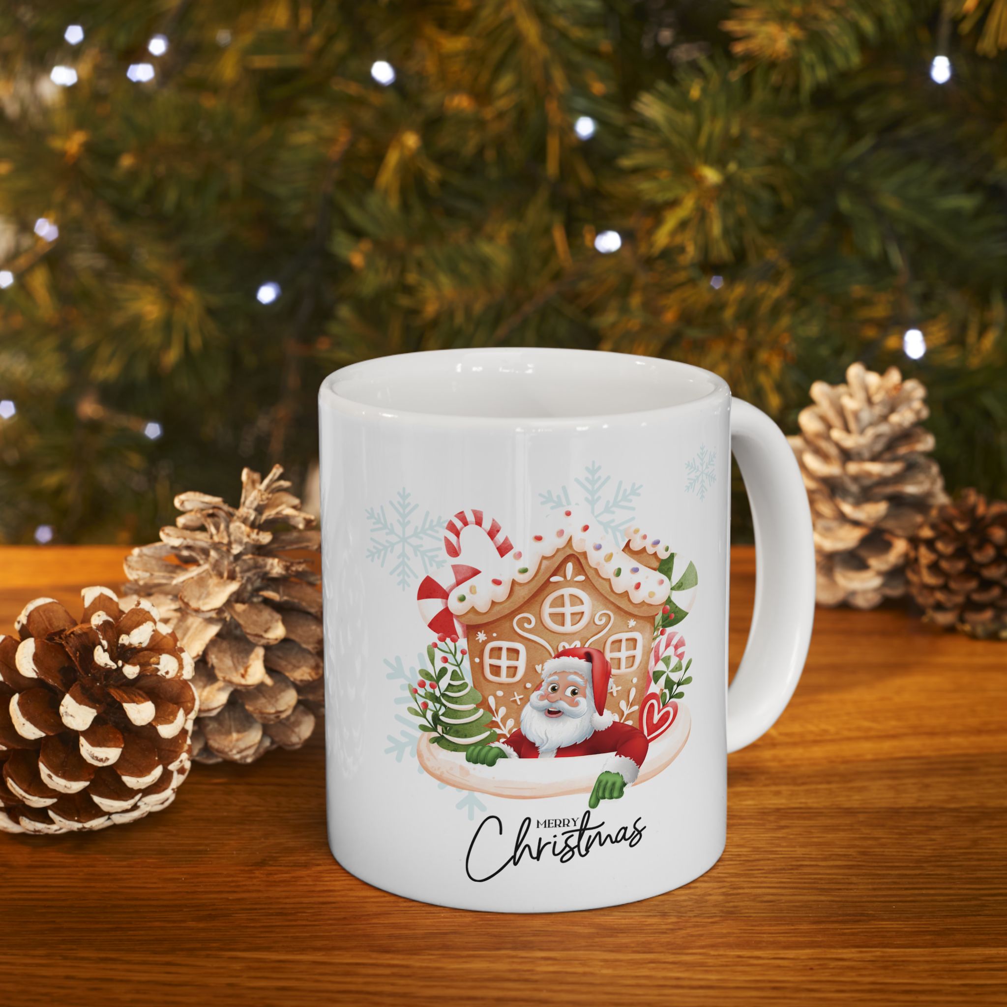 Funny Santa Claus Merry Christmas Mug Unique Cute Ceramic Coffee Cup Gift Kids 11oz