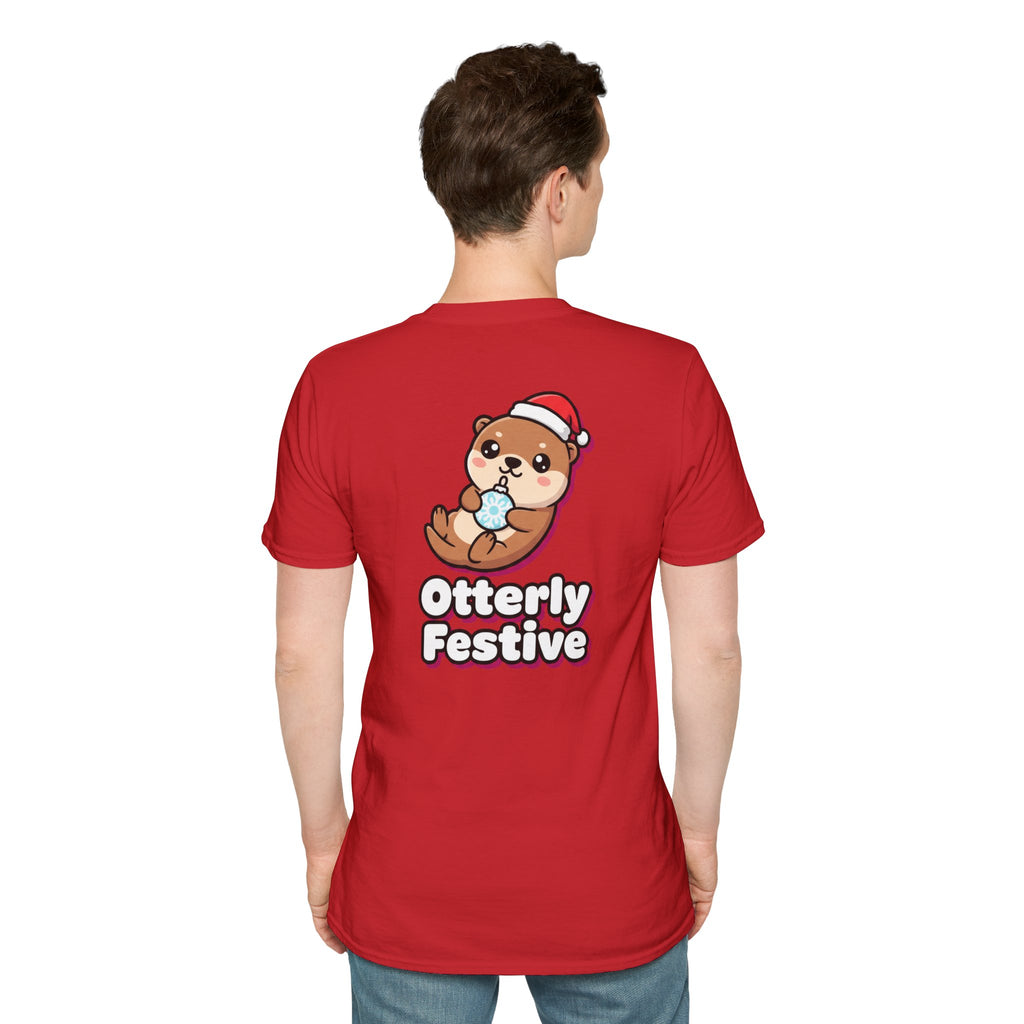 Cute Christmas Shirt Otterly Festive Funny Animal Unisex Softstyle Tee Christmas Gift