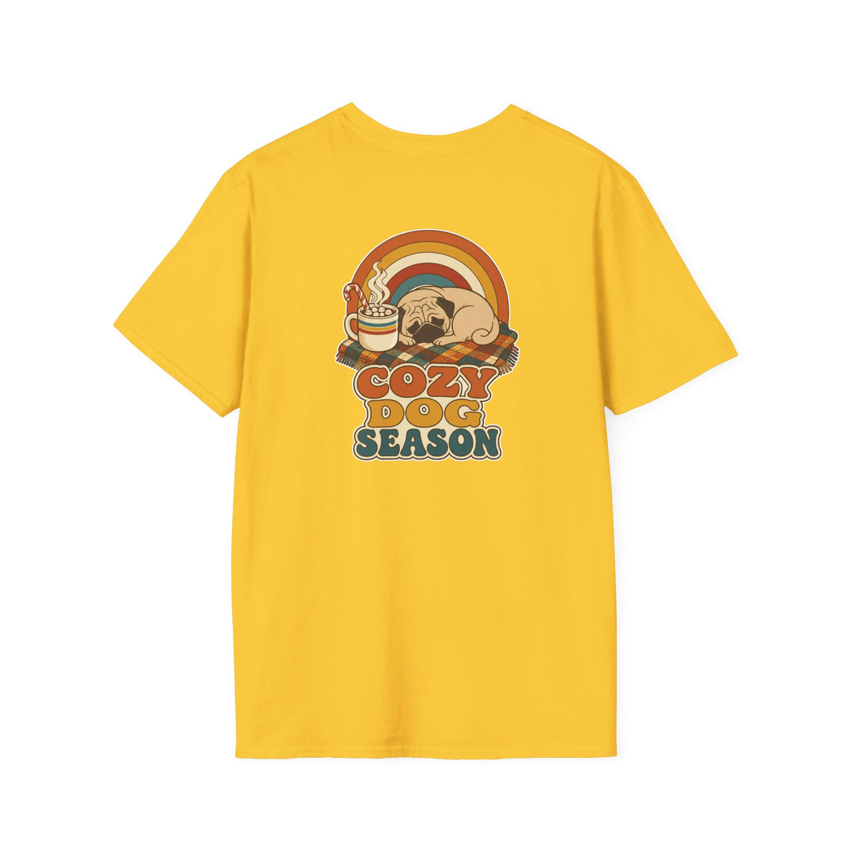 Retro Christmas Dog T-Shirt Cozy Dog Season Vintage Dog Lover Shirt Unisex Softstyle Tee Christmas Gift