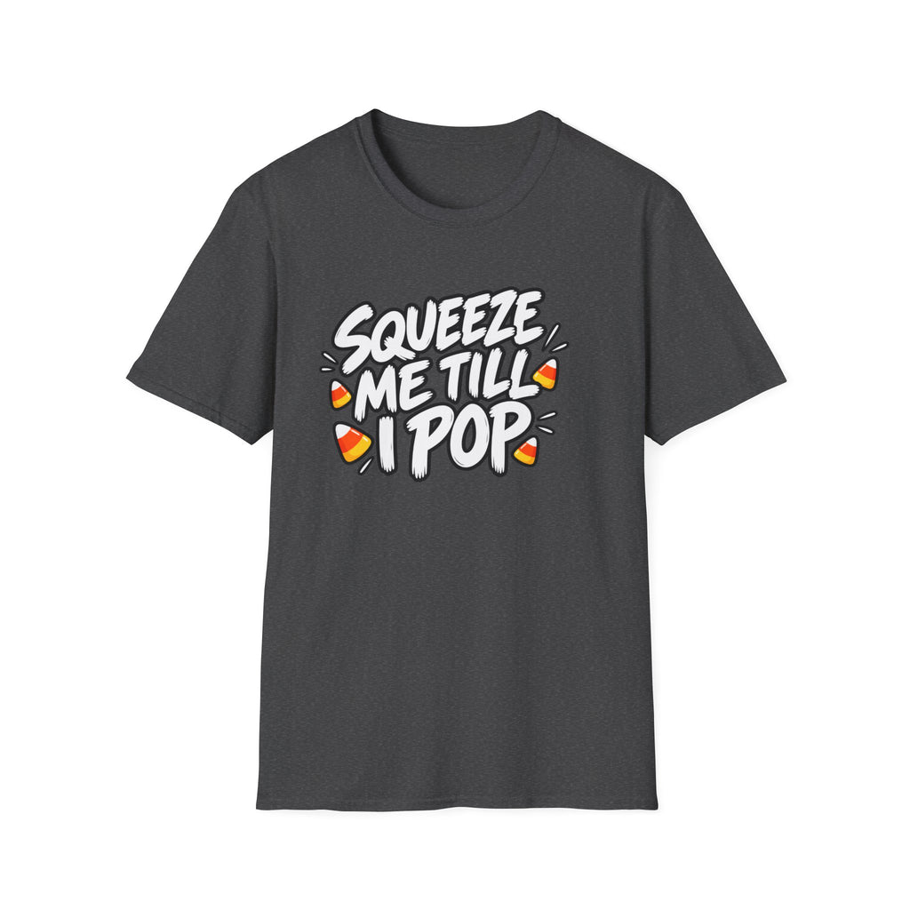 Funny Halloween Shirt Squeeze Me Till I Pop Candy Corn Novelty Tee Graphic T-Shirt
