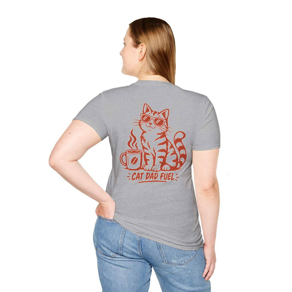 Cat Dad Shirt Cat Dad Fuel Funny Coffee Cat Lover Graphic Tee Unique Gift Funny Tshirt