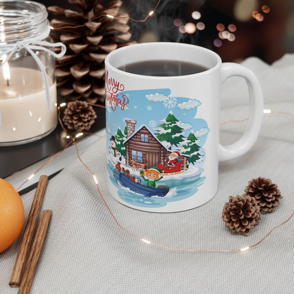 Christmas Mug Funny Santa Claus Mug Unique Snowman Cute Coffee Cup Tea Gift Kids 11oz