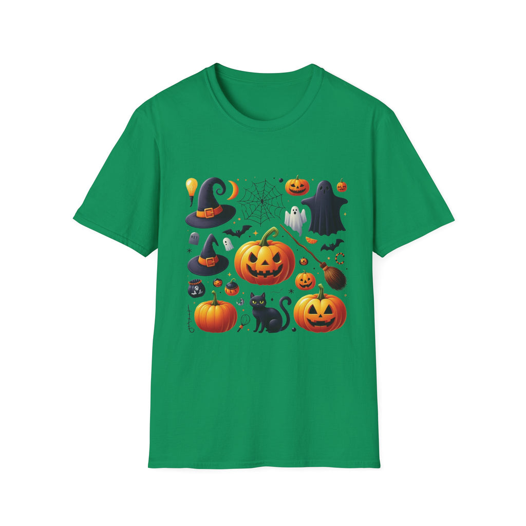 Halloween Pumpkin Face Funny Scary Mens Cotton T-Shirt Tee Top Unisex Women Gift