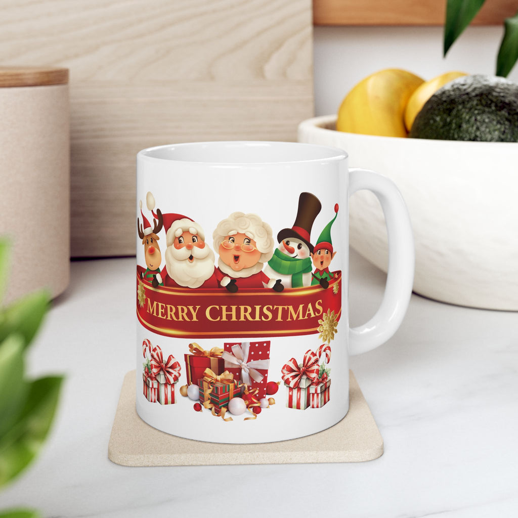 Christmas Mug Funny Santa Claus Mug Unique Cute Gift Coffee Cup Snowman Moose 11oz