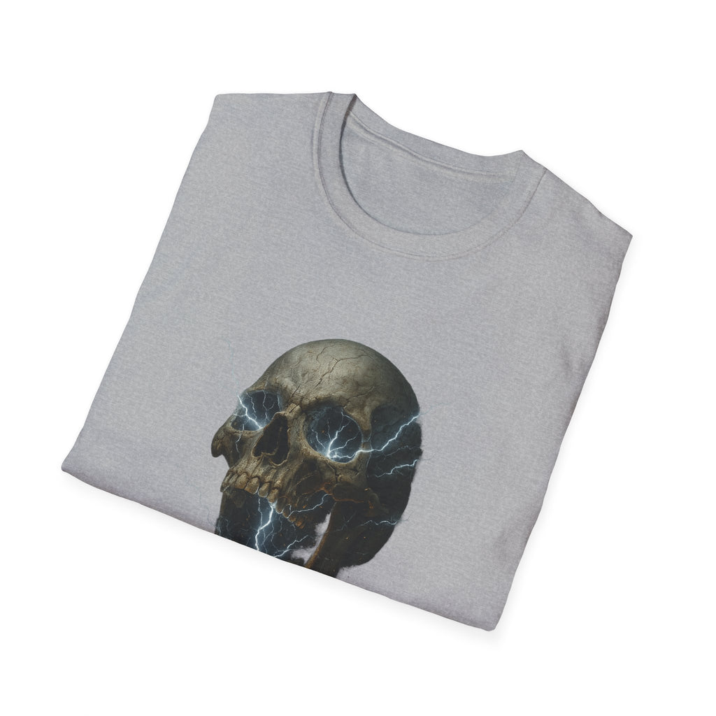 Funny Mens Electric Skull T-Shirt Classic Short Sleeve Shirt Apparel Clothing