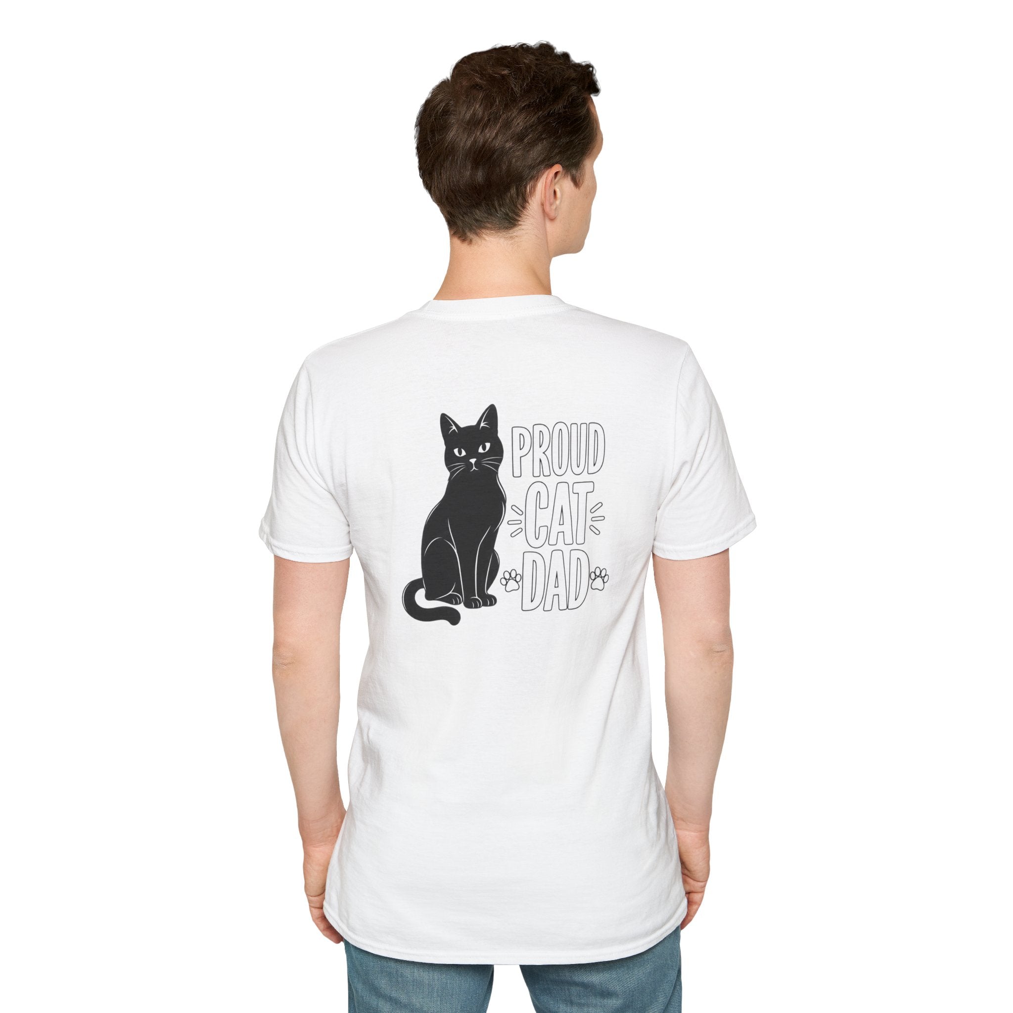 Cat Dad Shirt Proud Cat Dad Black Cat Silhouette Graphic Tee Unique Gift Funny Tshirt