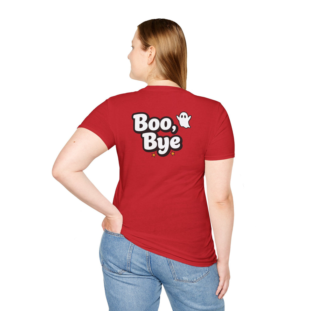Dark Humor Halloween Shirt Boo Bye Funny Minimalist Ghost Sarcastic Unisex Softstyle Tee Adult Halloween Gift