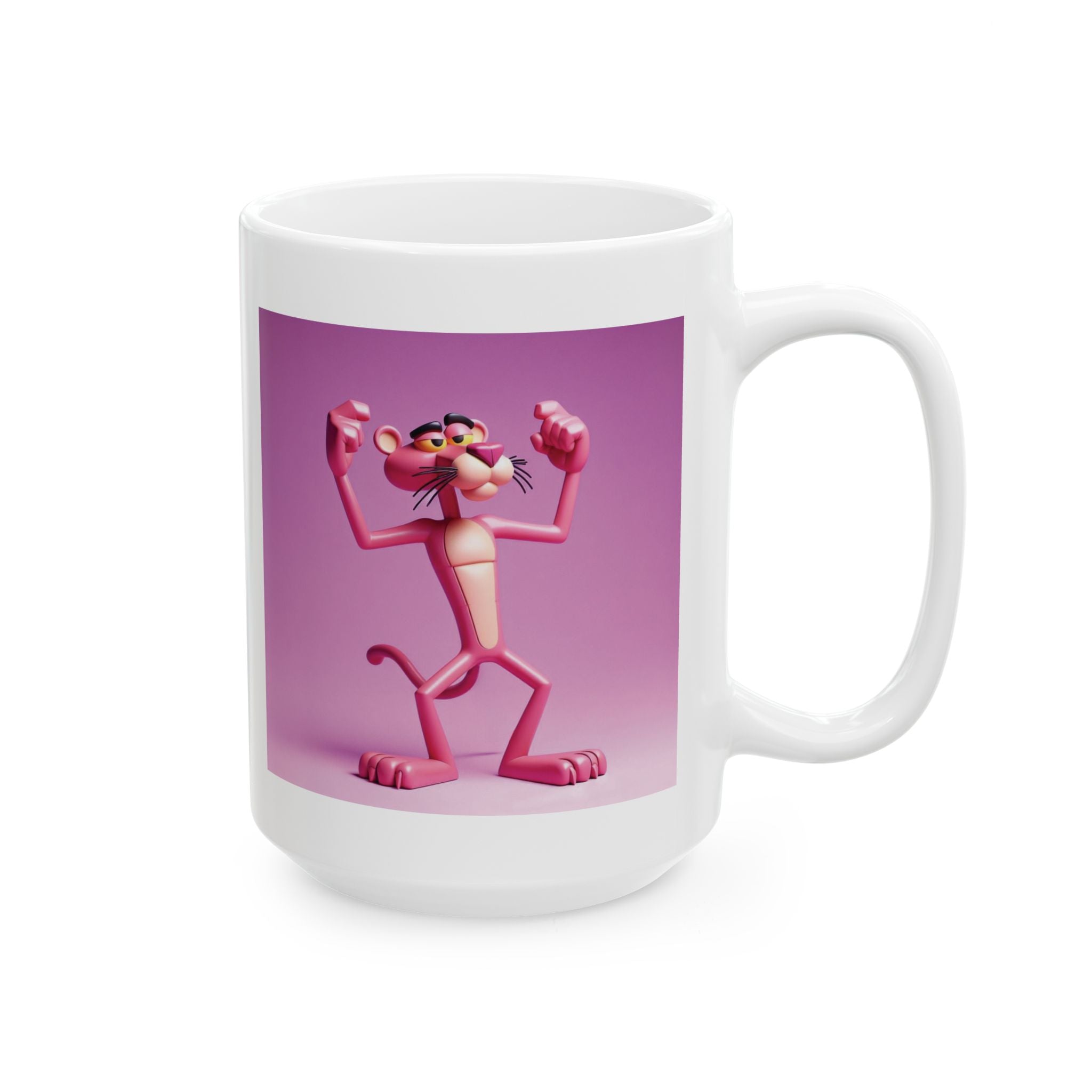 3D Pink Panther Mug Classic Cartoon Ceramic Mug Tea Coffee Cup Gift Ideas Kids 11oz