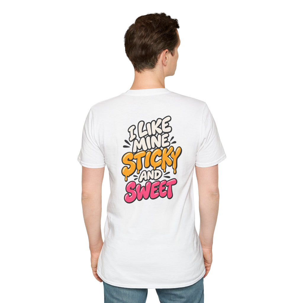 Dark Humor Funny Tshirt I LIKE MINE STICKY AND SWEET Tee Unique Gift
