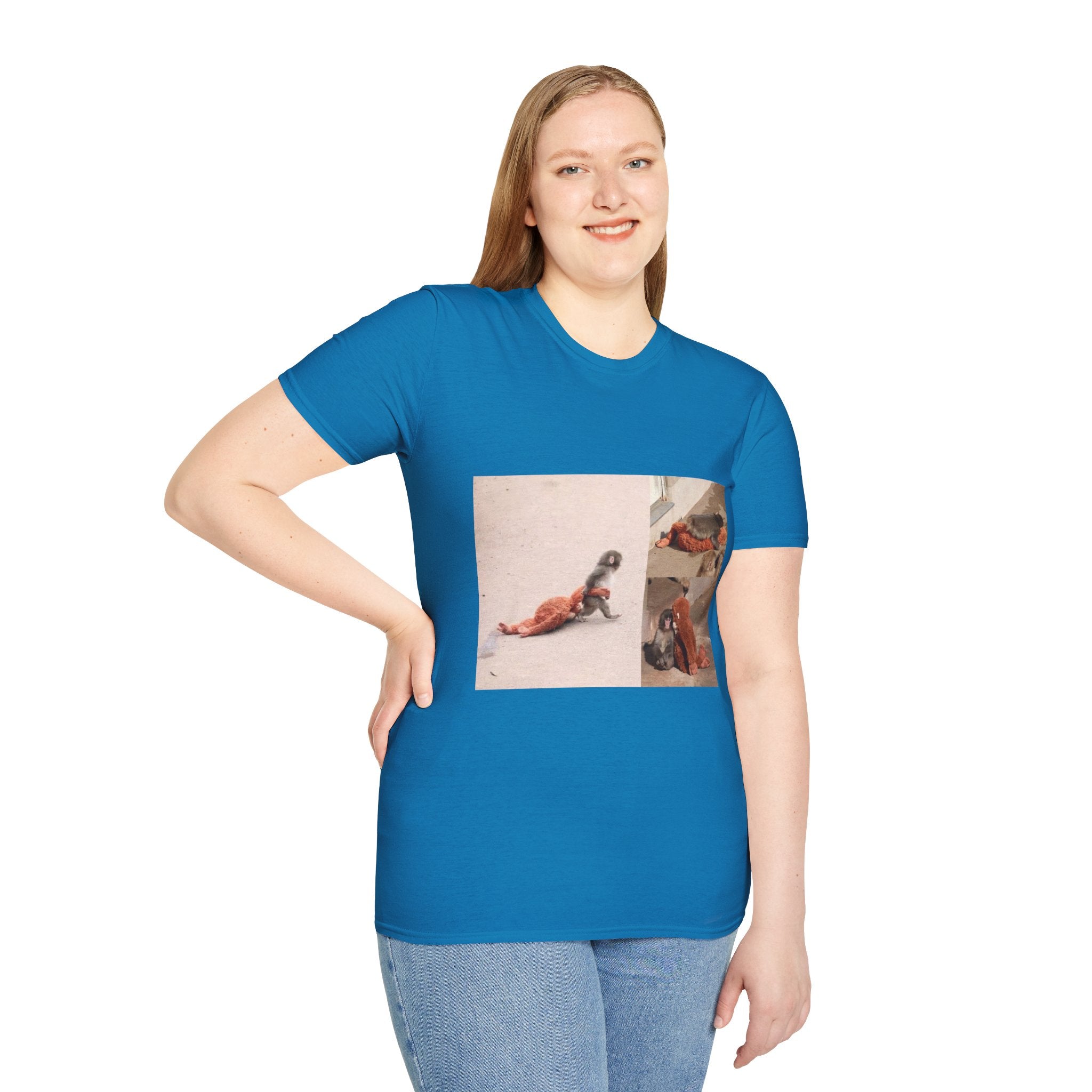 Funny Punch Monkey Viral Animal Tshirt Cute Trendy Unisex Softstyle T-Shirt Gift
