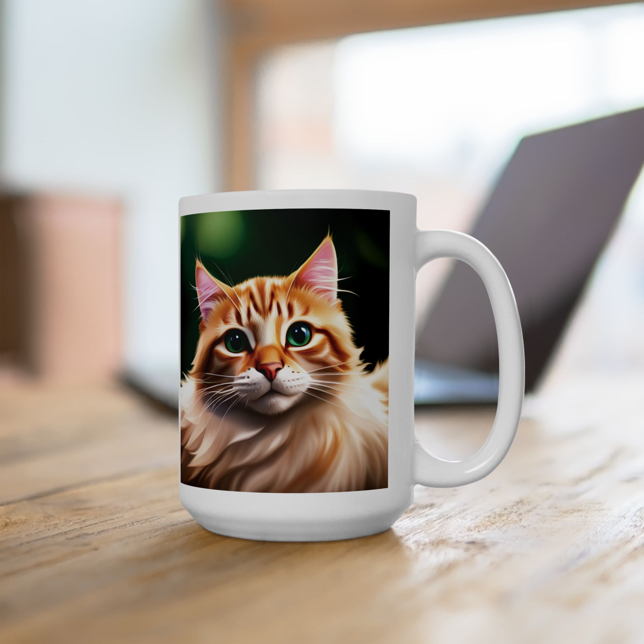 Cute Cat Gift Pet White Coffee Tea Mug Birthday Best Gift Animal Lover AI 15oz